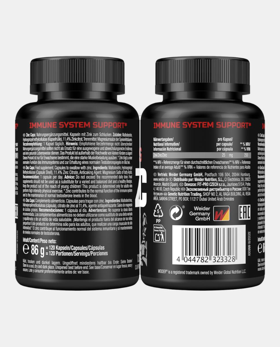 Cápsulas de Zinco Weider 2