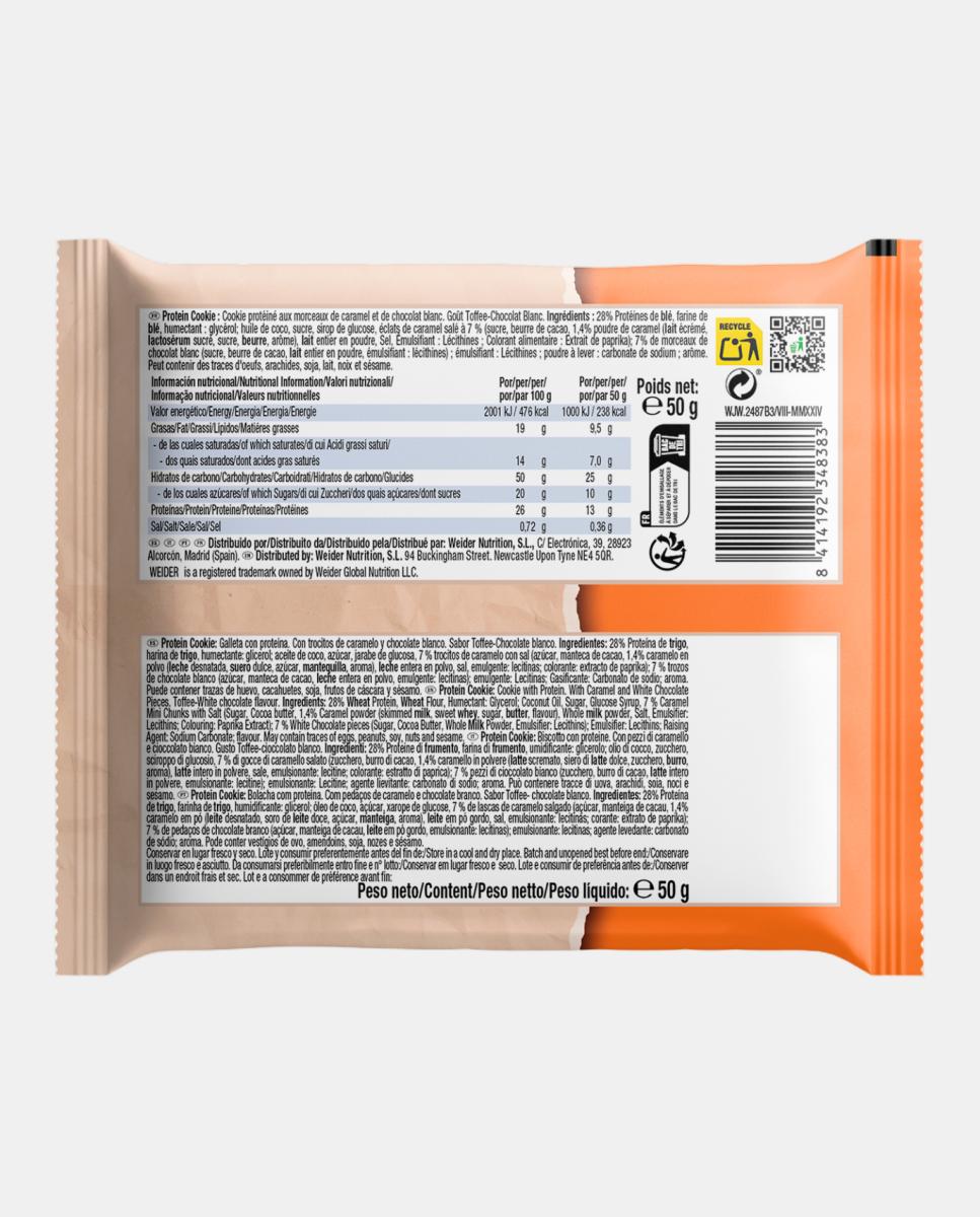 Bolachas de Proteína Toffee - Chocolate Branco Weider 2