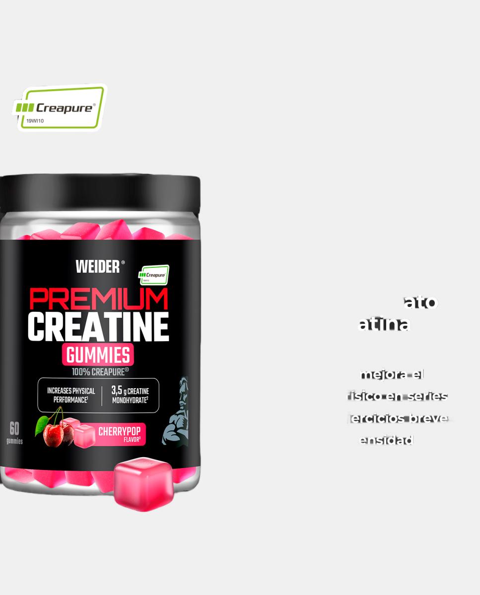 Creatina em pó Premiun 60 Gomas Cherry 375 g Weider 4