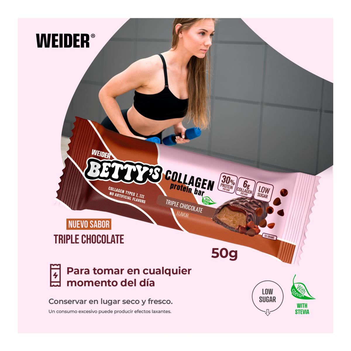 Barrita de colagénio rica em proteínas BETTY'S COLLAGEN PROTEIN BAR de WEIDER Castanho-6