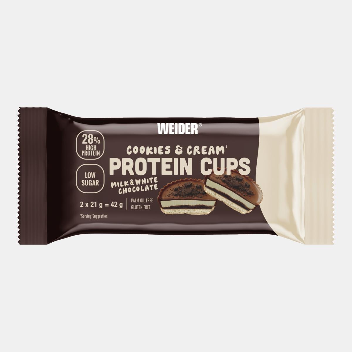 Imagem 0 de Tartelete com elevado teor de proteína, com sabor a bolacha e creme, PROTEIN CUPS COOKIES&CREAM 42G WEIDER
