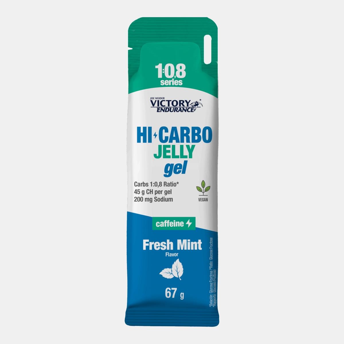 Imagem 0 de Gel com elevado teor de hidratos de carbono na proporção de 1:0,8, com textura gelatinosa, HI CARBO JELLY GEL 67G CAFFEINE MINT VICTORY da ENDURANCE