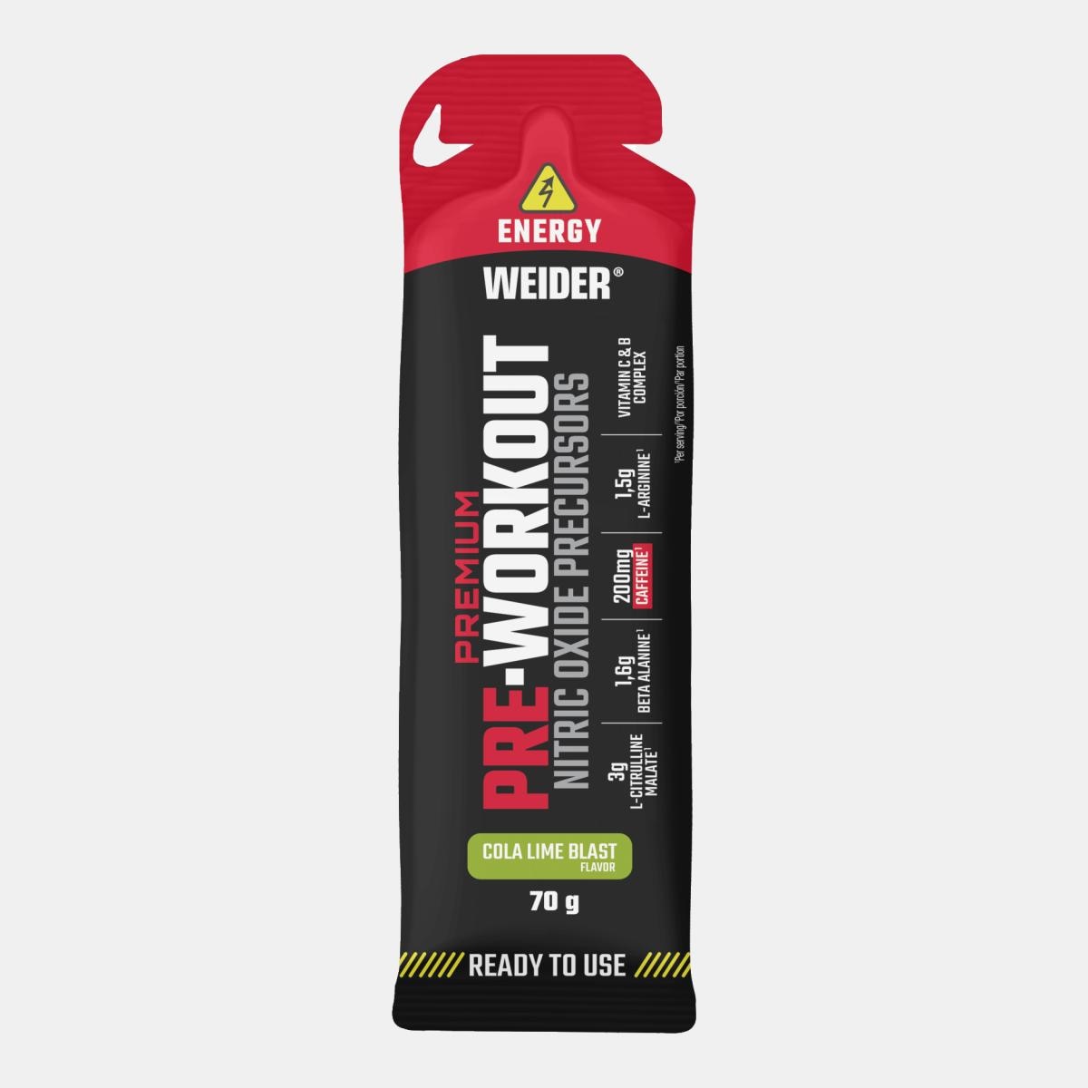 Imagem 0 de Gel com cafeína para pré-treino 70g Cola Lime Blast de Weider