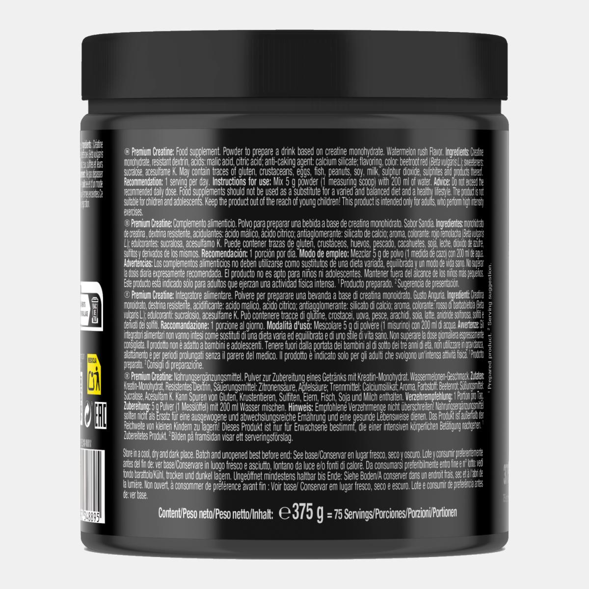 Creatina monohidrato 100% Creapure Premium Creatine 375g Melancia Weider Vermelho-2