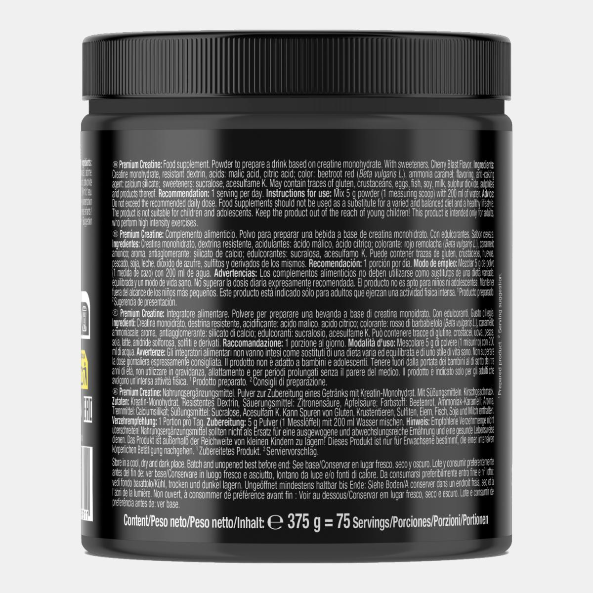 Creatina monohidrato 100% Creapure Premium Creatine 375g Cherry Blast Weider Vermelho-2