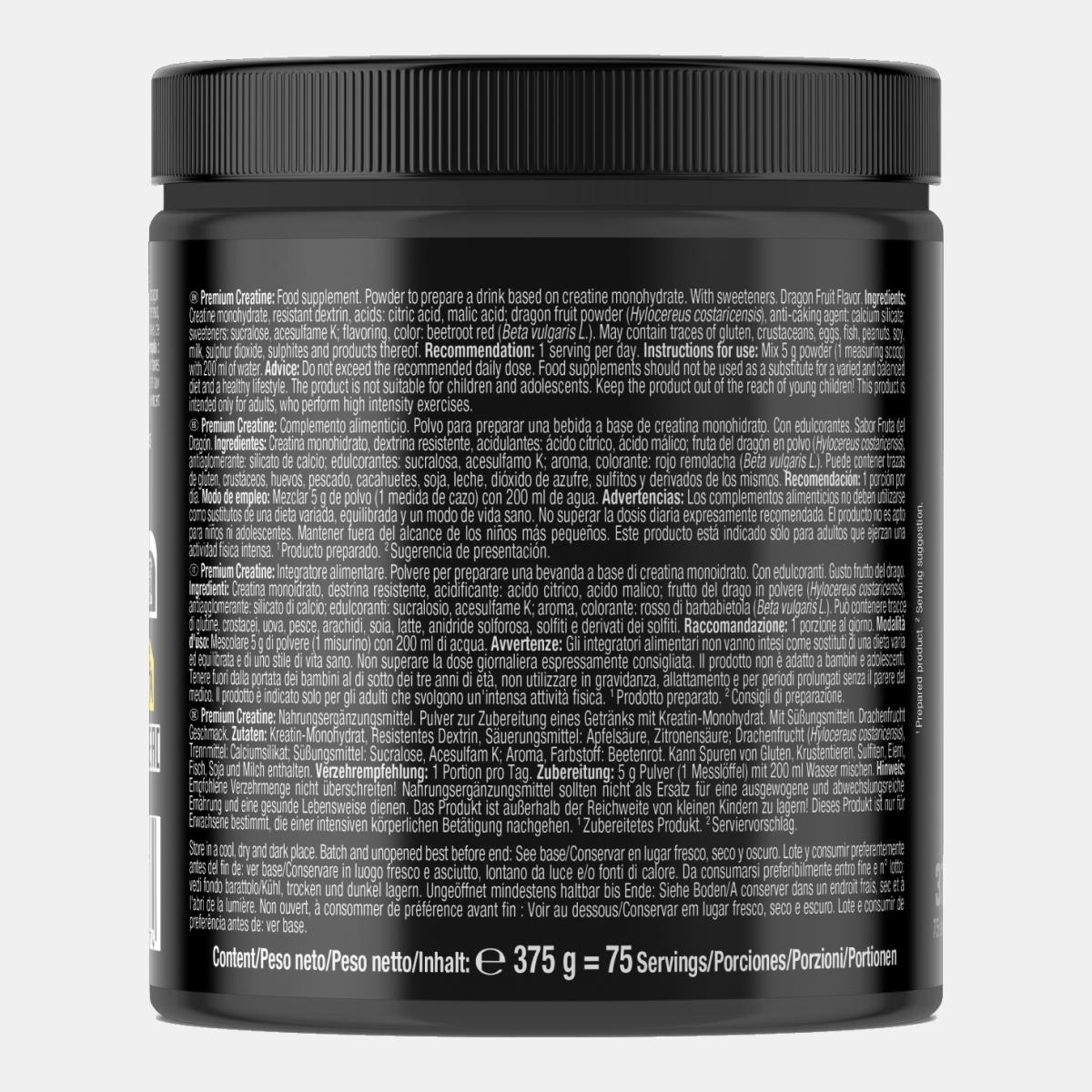 Creatina monohidrato 100% Creapure Premium Creatine 375g Tropical Dragonfruit Weider Vermelho-2