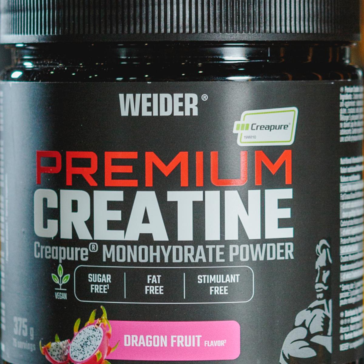 Creatina monohidrato 100% Creapure Premium Creatine 375g Tropical Dragonfruit Weider Vermelho-4