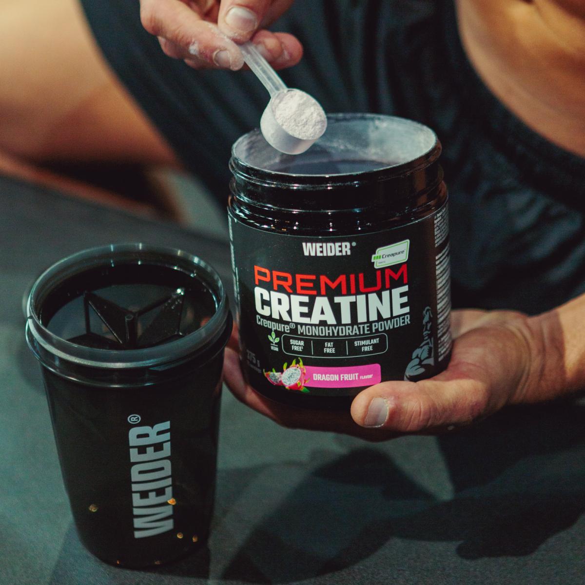 Creatina monohidrato 100% Creapure Premium Creatine 375g Tropical Dragonfruit Weider Vermelho-6