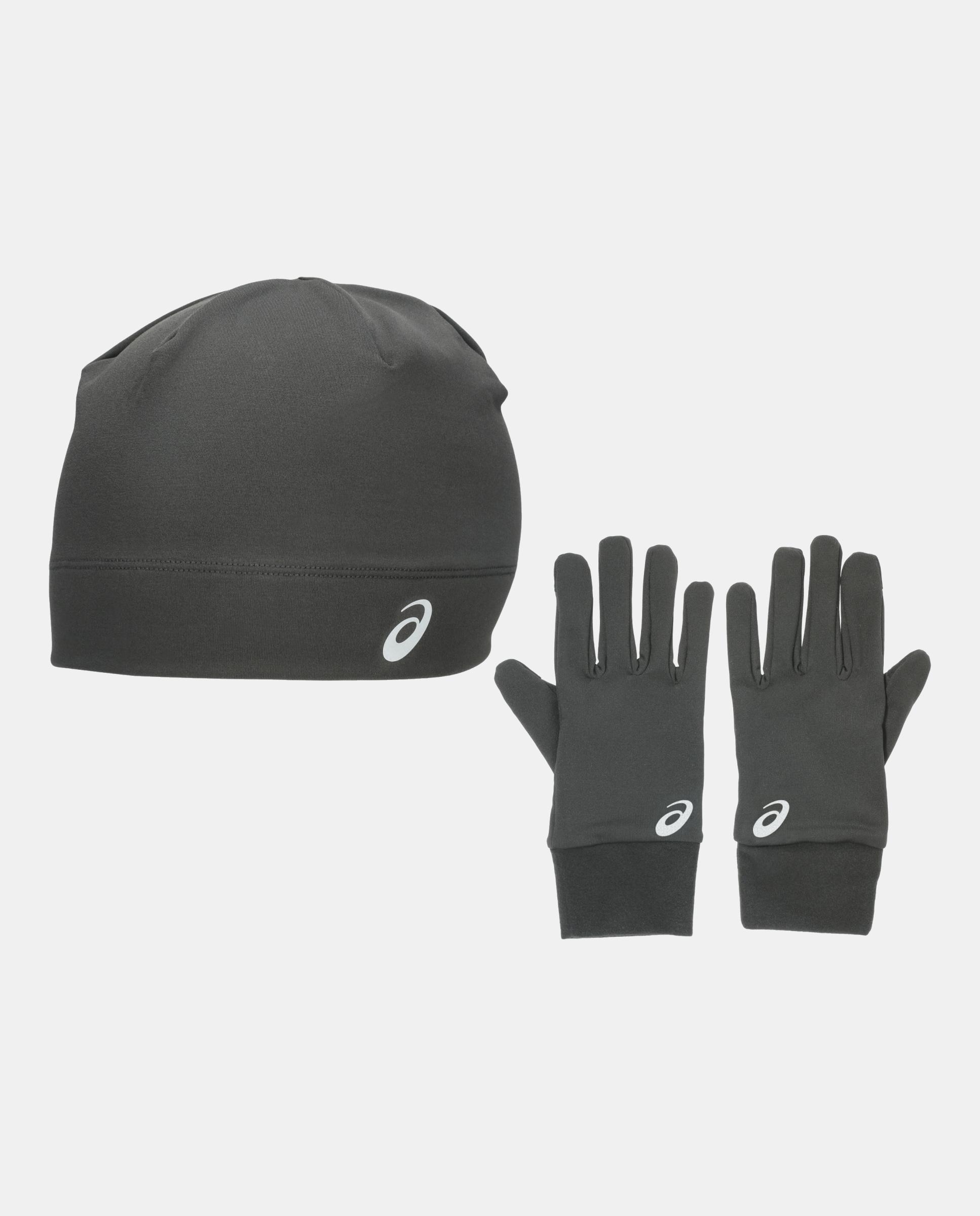 Pack gorro y guante de running unisex Winter Pack Asics - Negro L-XL