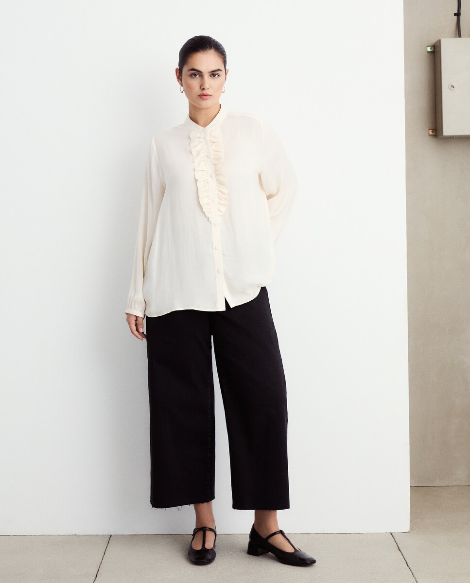 Blusa Lisa de Manga Comprida 120 Cru-2