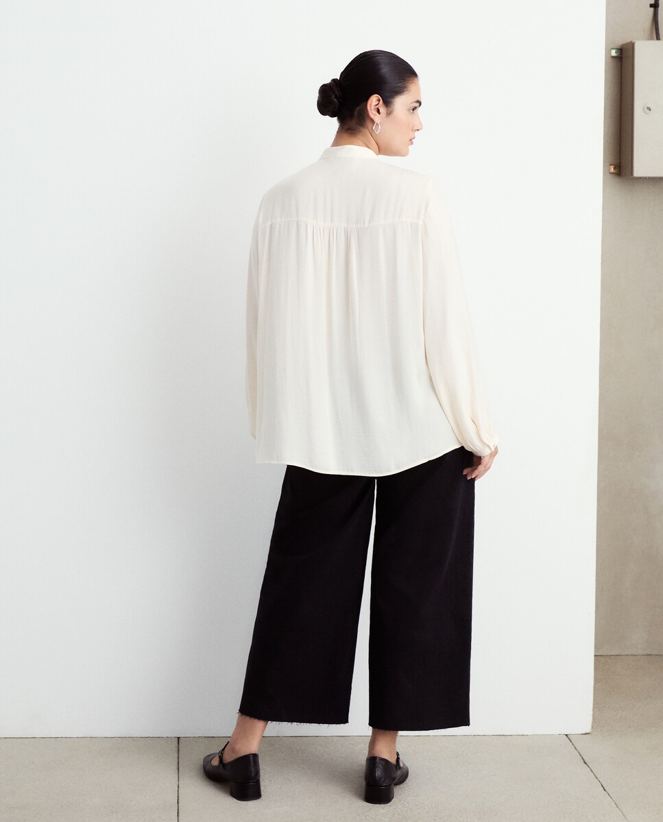 Blusa Lisa de Manga Comprida 120 Cru-4