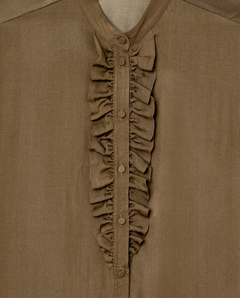 Blusa Lisa de Manga Comprida Chumbo-6