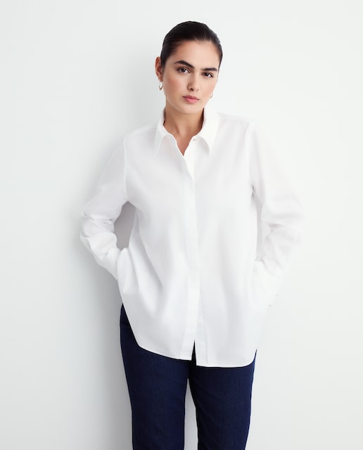 Imagen 0 de Camisa de algodón de manga larga de mujer