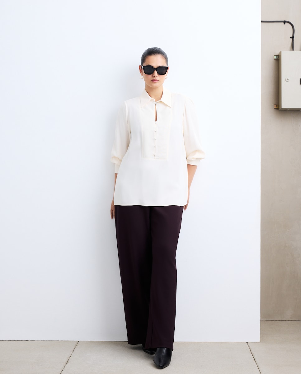 Blusa Lisa de Manga Comprida 120 Cru-2