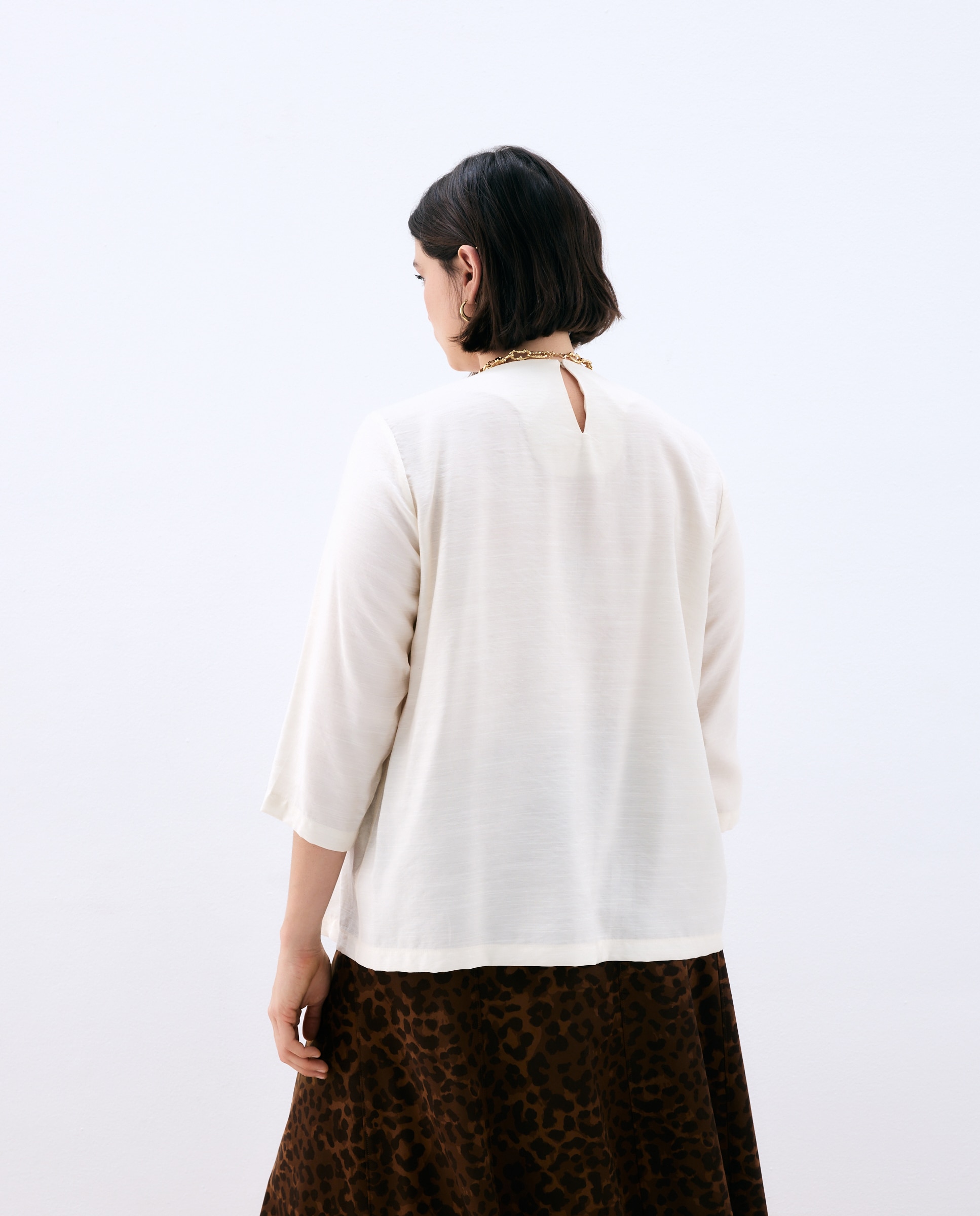 Imagen 3 de Blusa lisa de manga larga de mujer - Couchel - 120 Crudo 120 Crudo