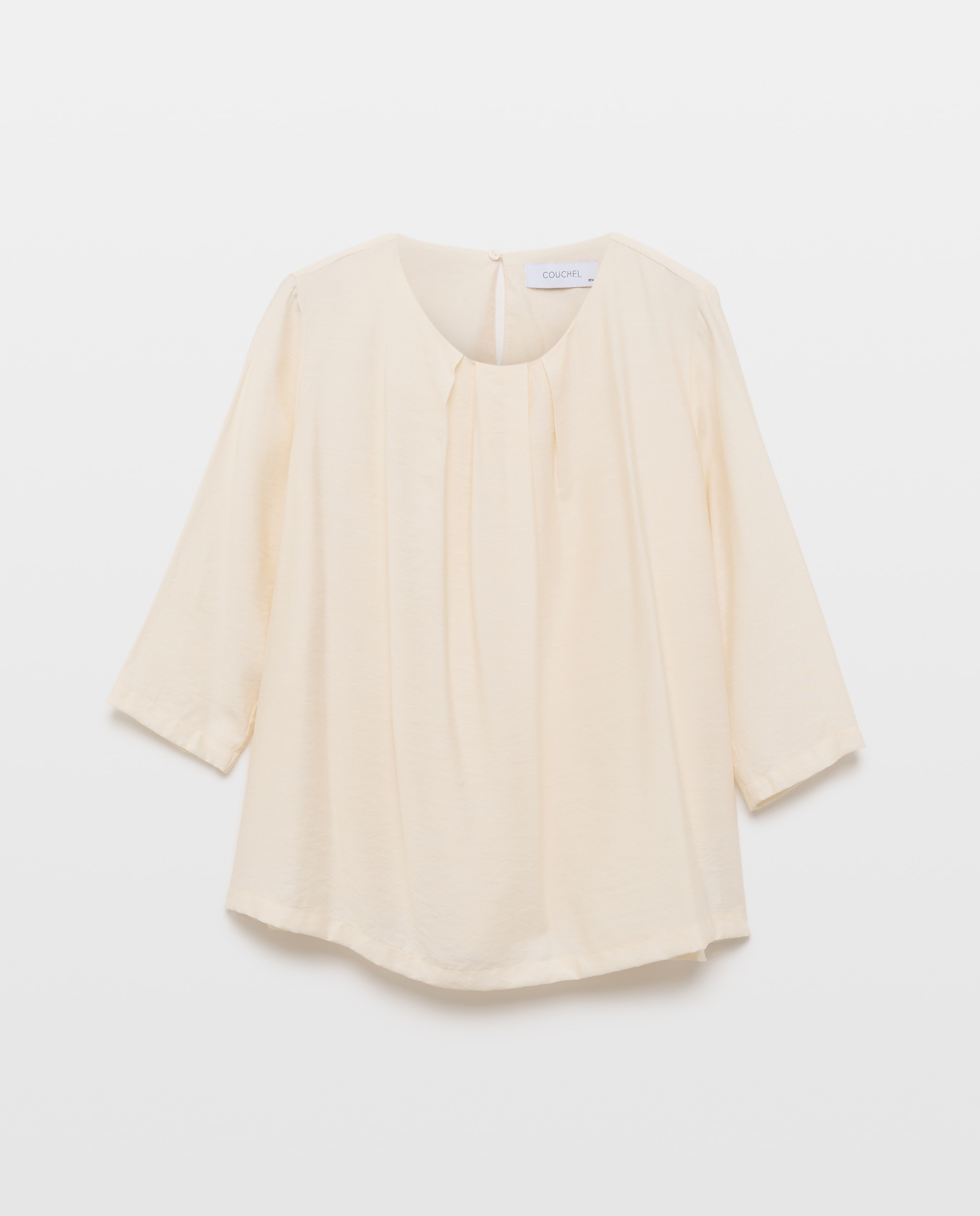 Imagen 4 de Blusa lisa de manga larga de mujer - Couchel - 120 Crudo 120 Crudo