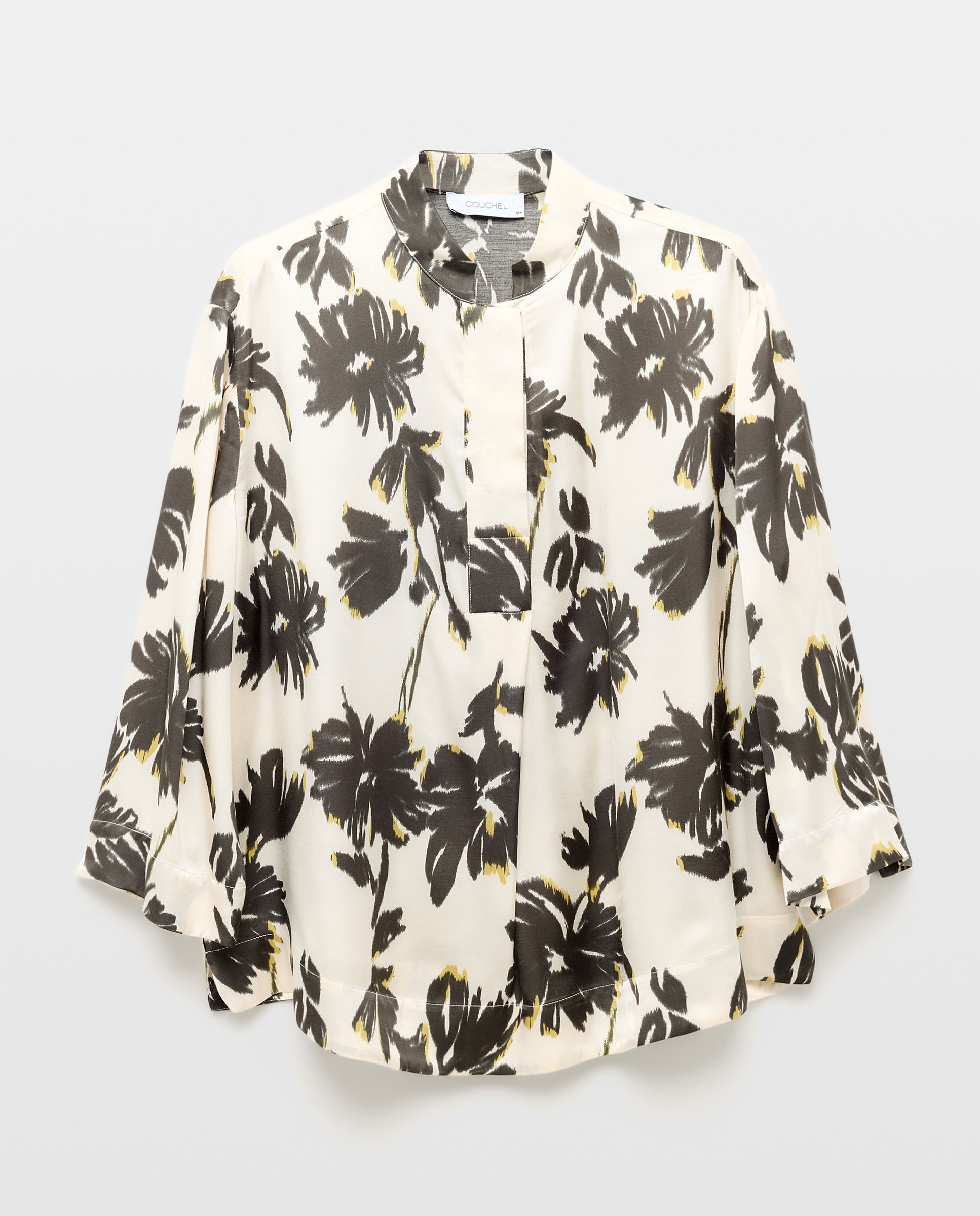 Blusa com Estampado Floral e Gola à Padre Branco-4