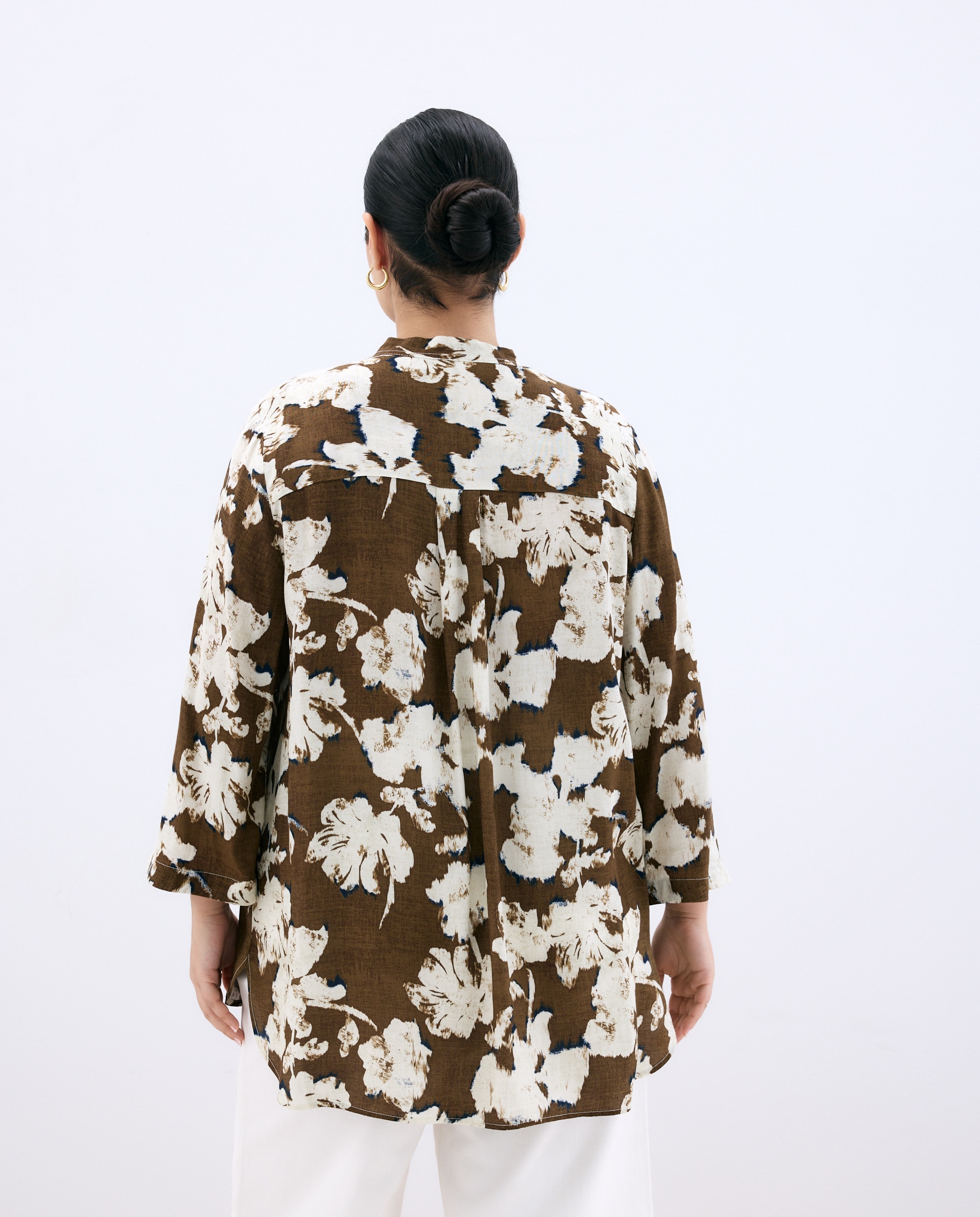 Blusón de mujer con estampado floral - Couchel - Verde Verde-3