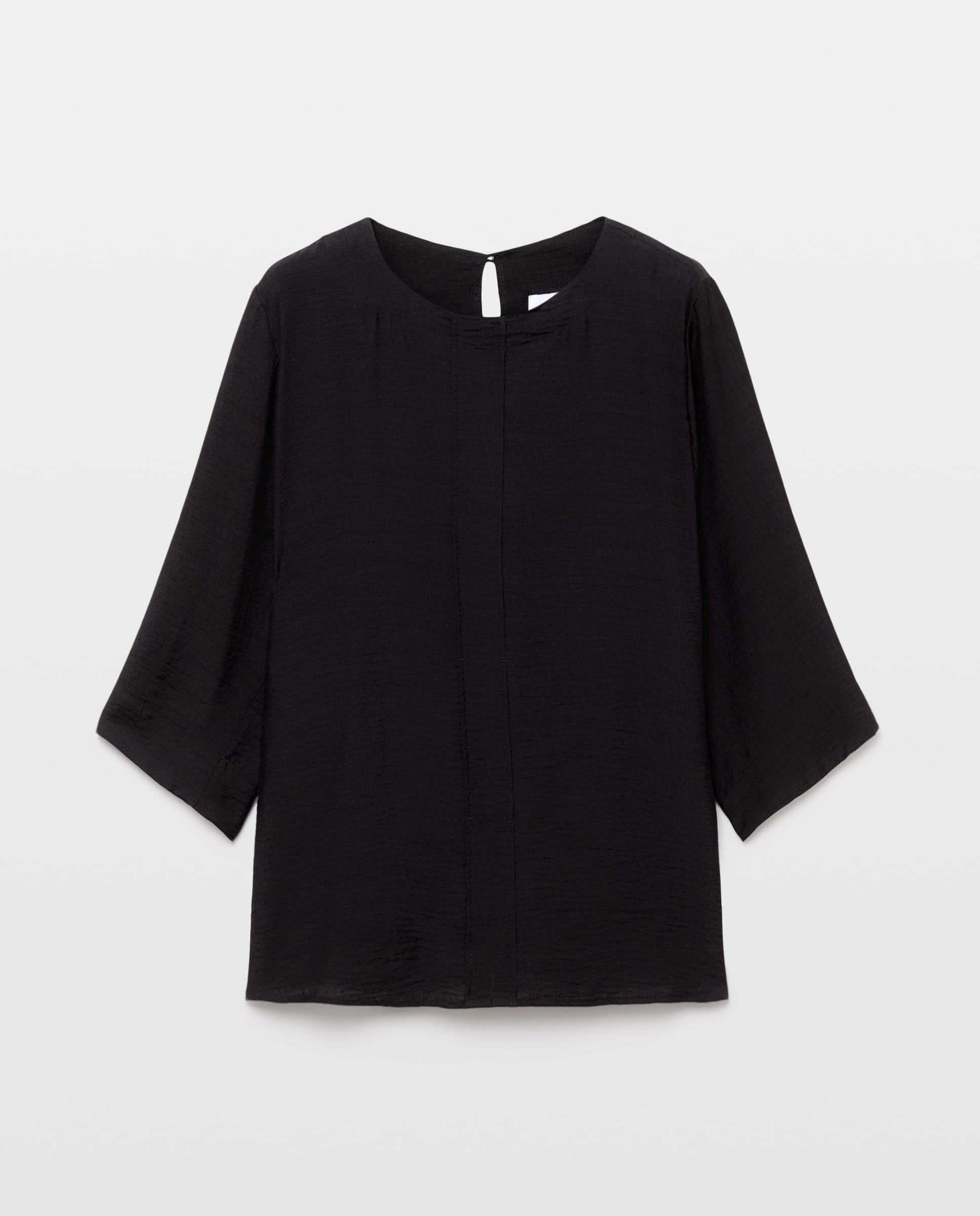 Top liso de manga francesa de mujer - Couchel - Negro Negro-4
