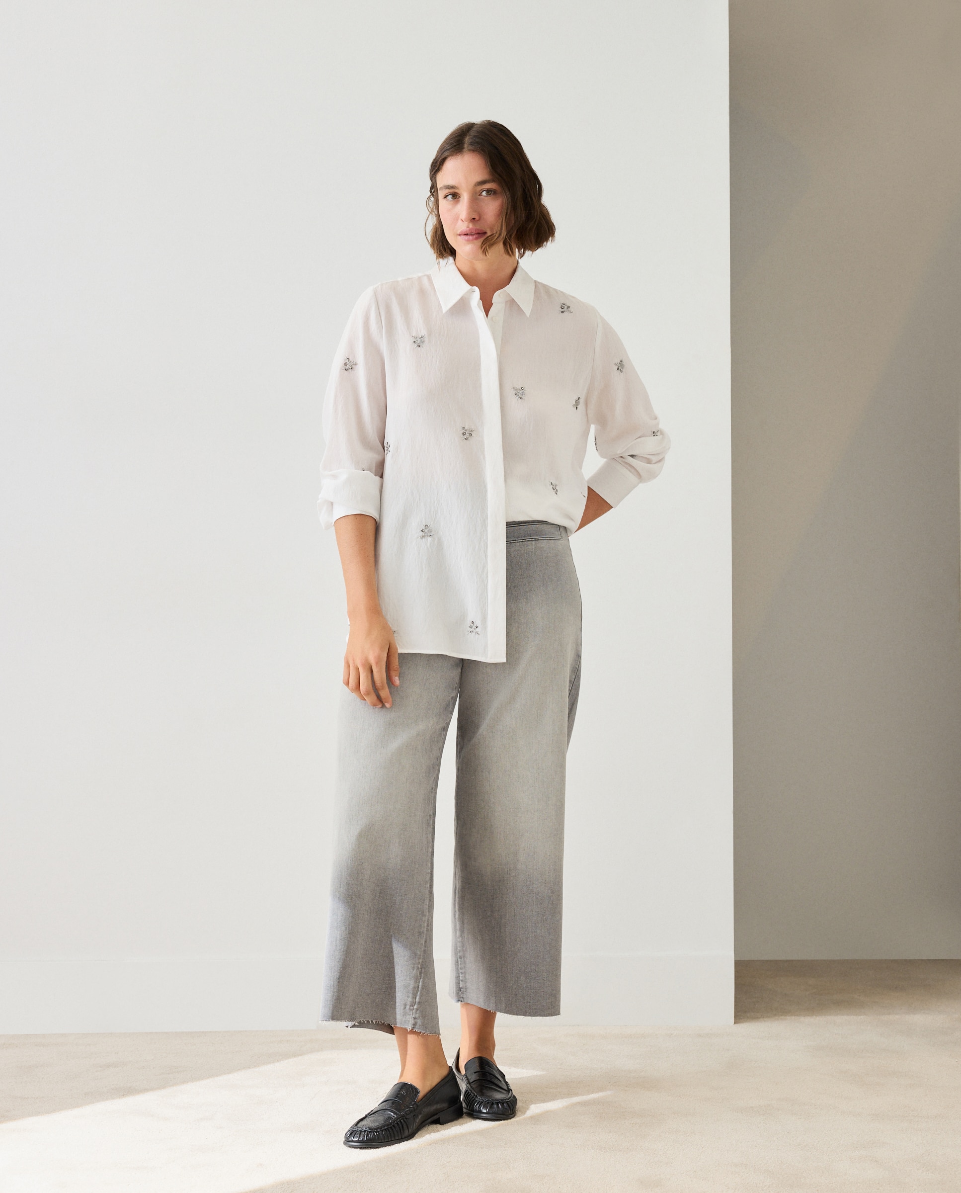 Blusa bordada de mujer - Couchel - Blanco Blanco-2