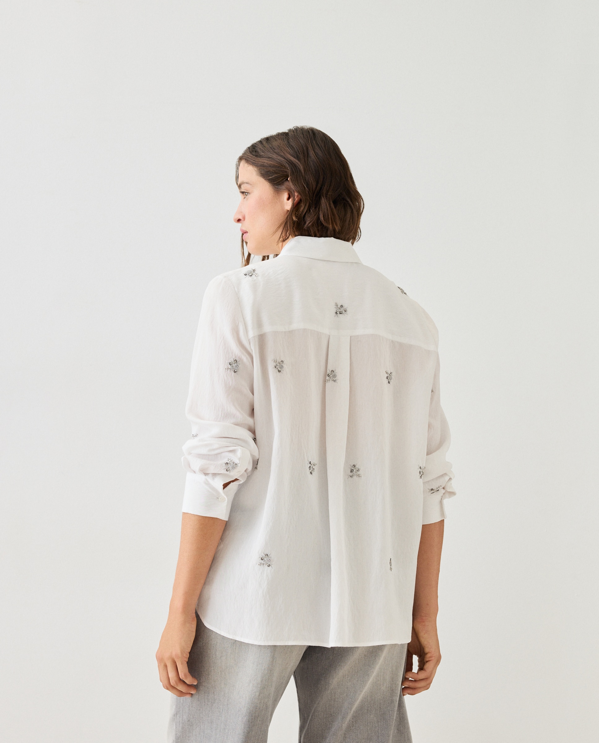 Blusa bordada de mujer - Couchel - Blanco Blanco-3
