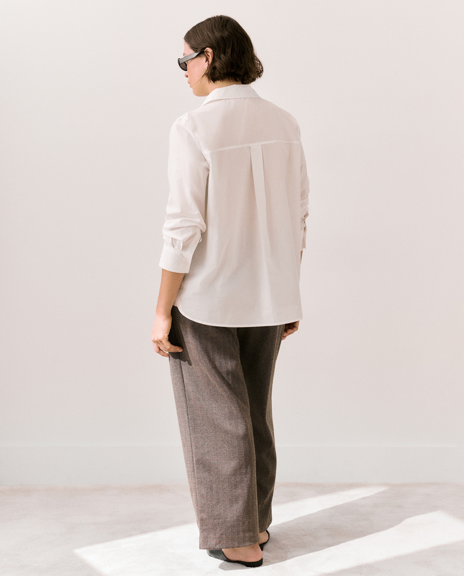 Imagen 3 de Camisa básica de mujer en popelín - Couchel - Blanco Blanco