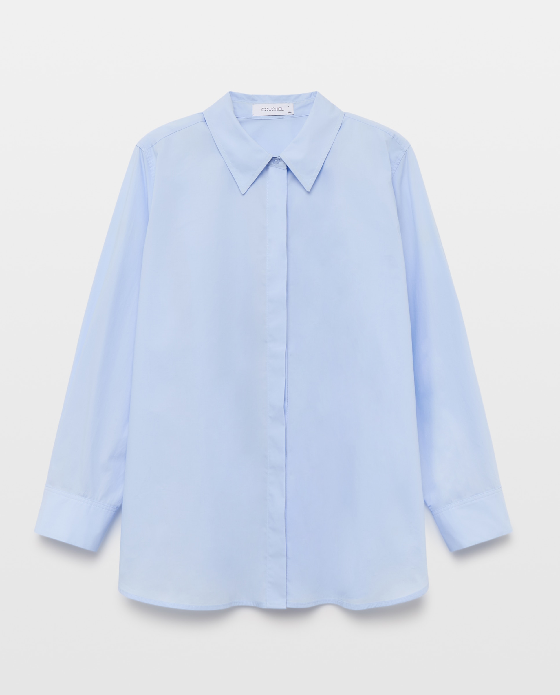Camisa Básica de Popelina 410 Azul Claro-4