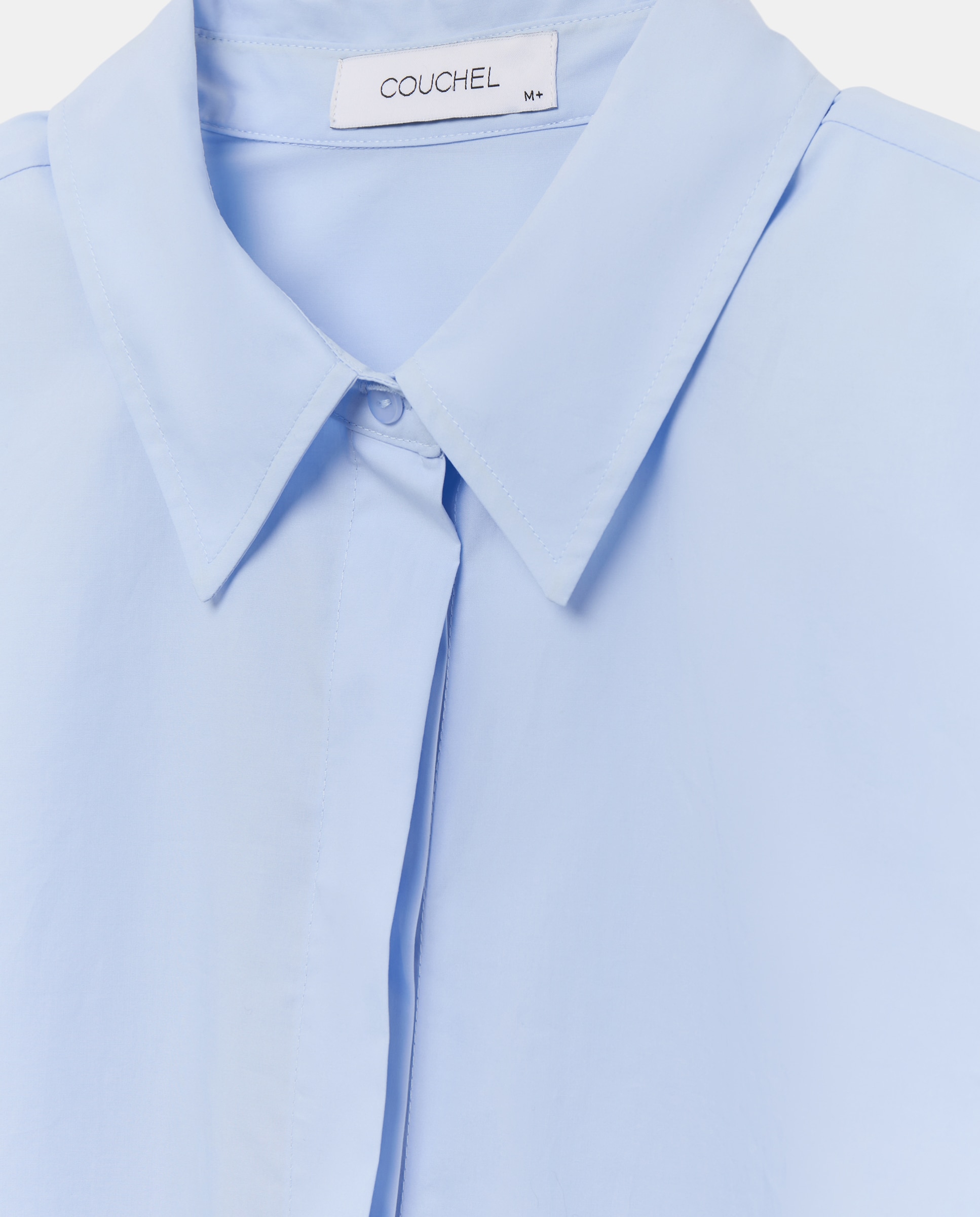 Camisa Básica de Popelina 410 Azul Claro-5