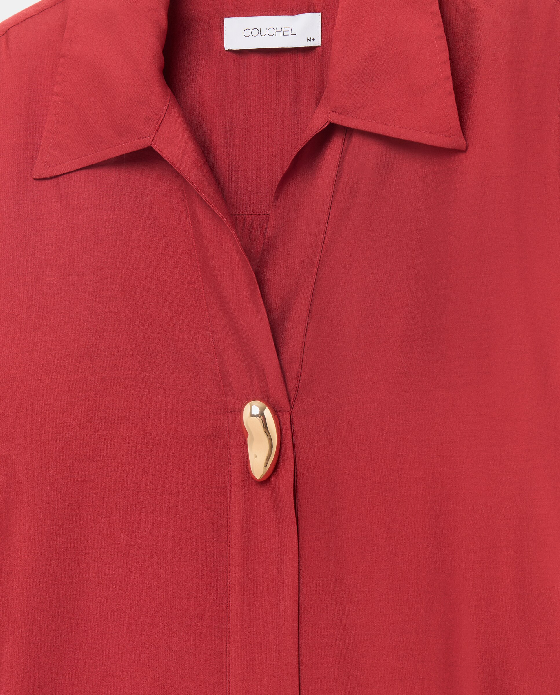 Camisa de Manga Comprida Lisa 600 Vermelho-5