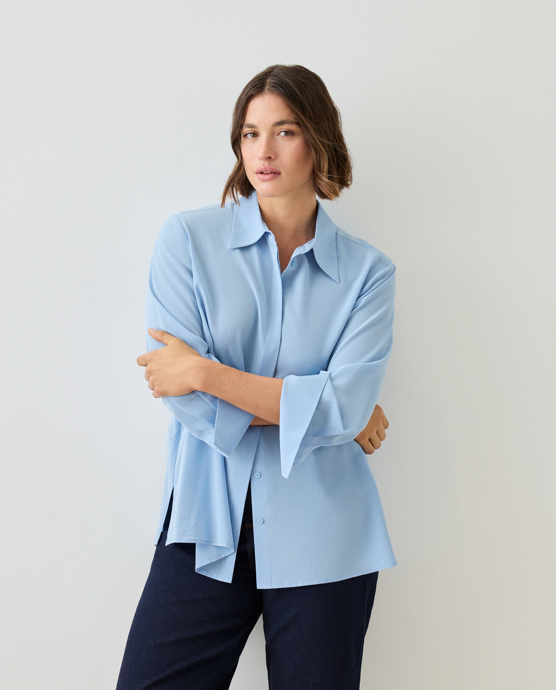 Imagen 1 de Blusa de manga larga lisa de mujer - Couchel - 410 Azul claro 410 Azul claro
