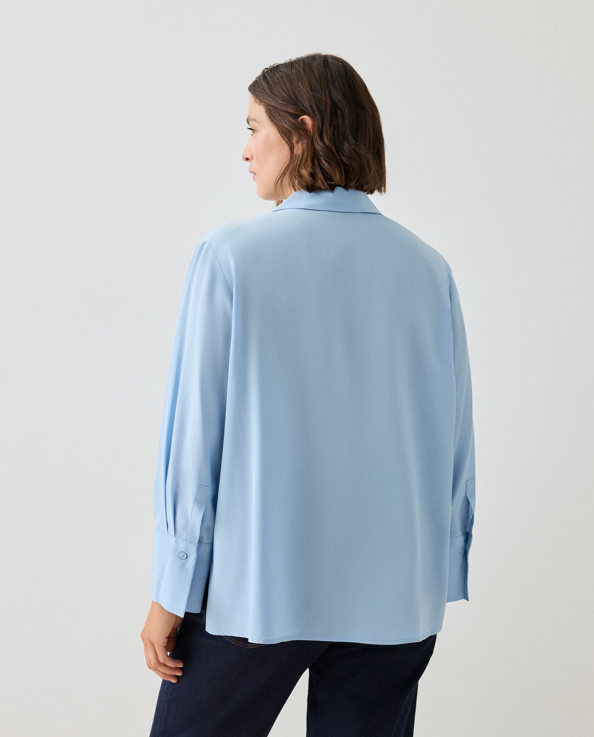 Imagen 3 de Blusa de manga larga lisa de mujer - Couchel - 410 Azul claro 410 Azul claro
