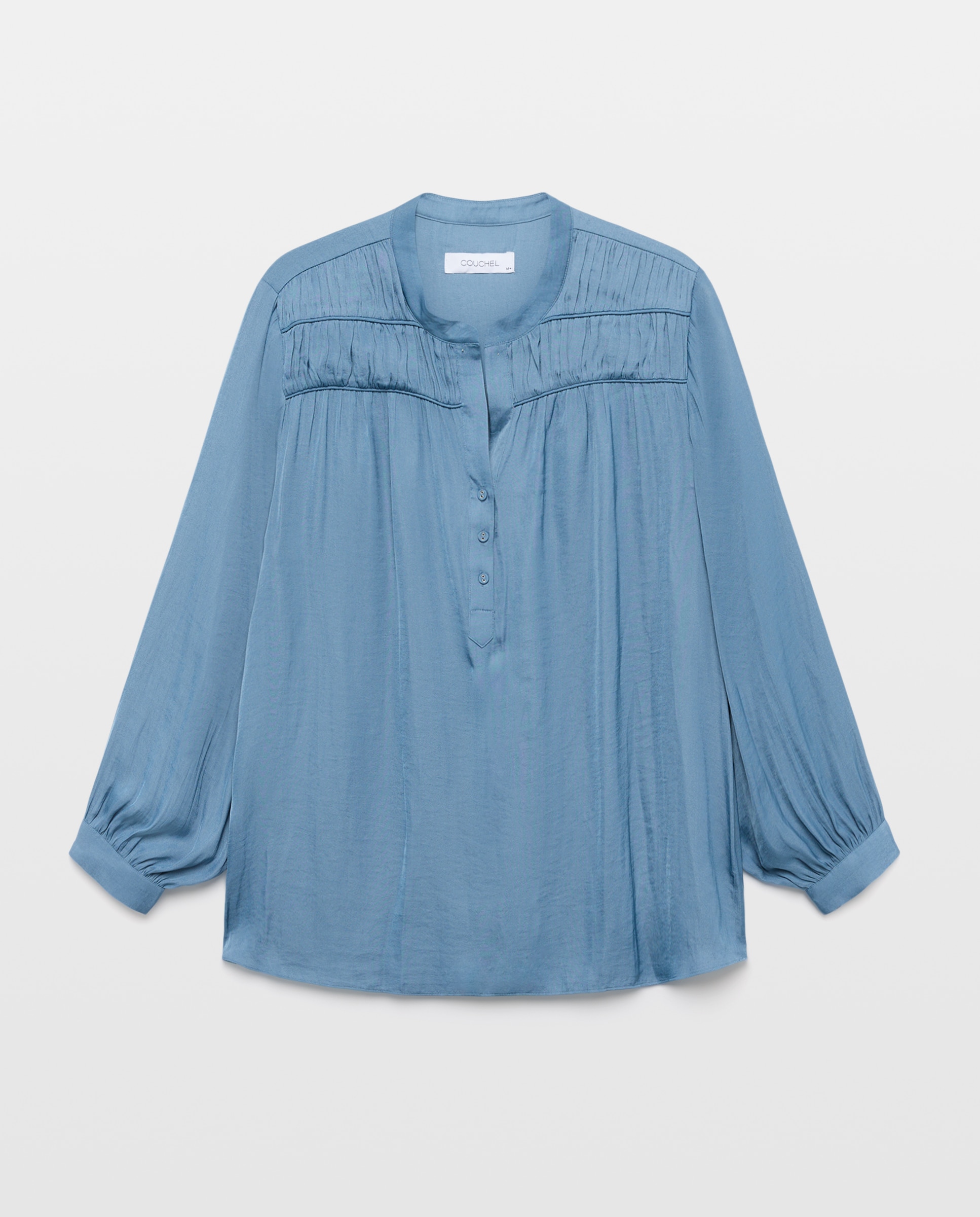 Imagem 0 de Blusa Acetinada com Pregas no Ombro