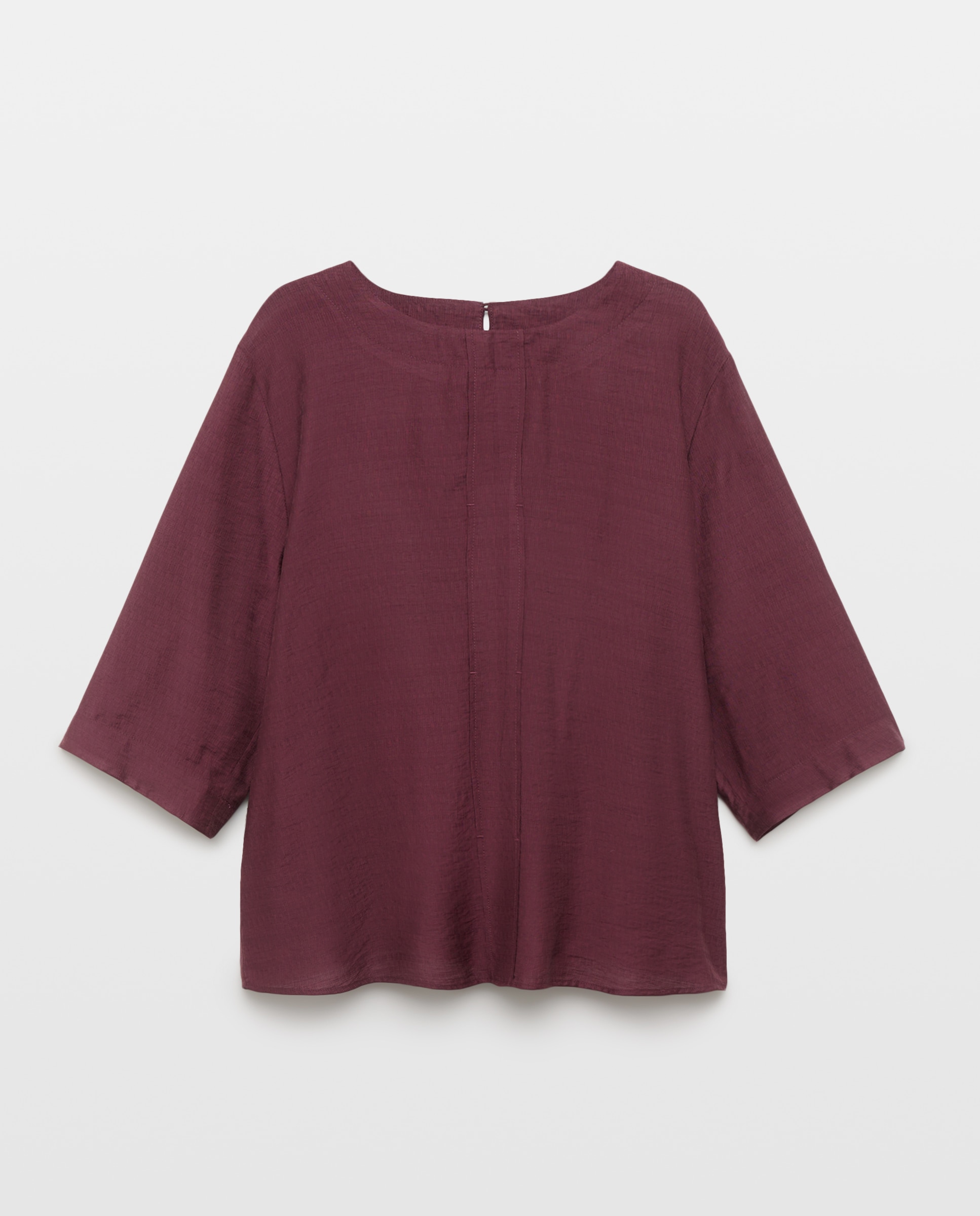 Top liso de manga francesa de mujer - Couchel - Burdeos Burdeos-4