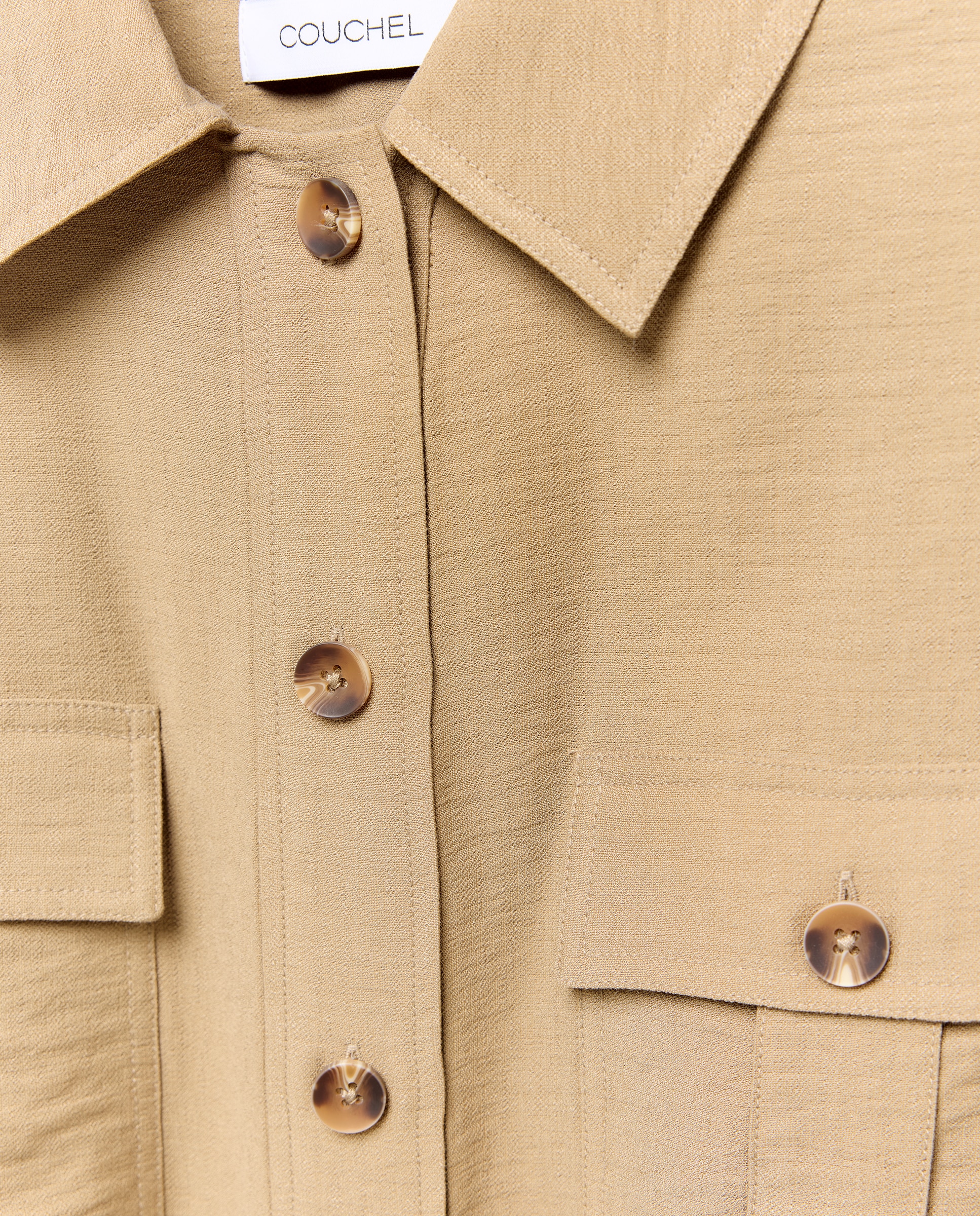 Sobrecamisa sem Mangas e com Cinto 730 Camel-5