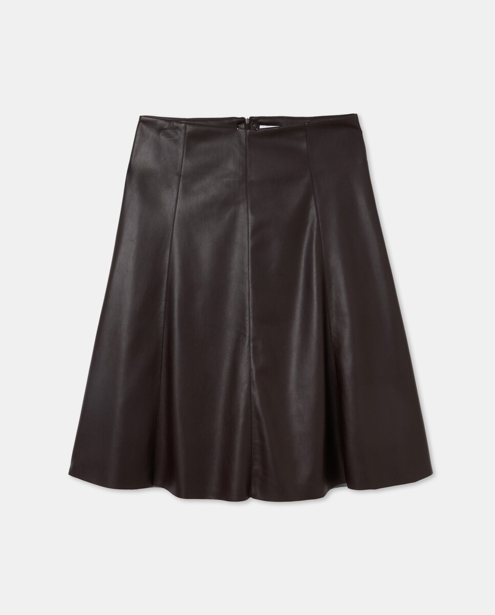 Saia Midi com Capa com Efeito de Pele Bordeaux-5