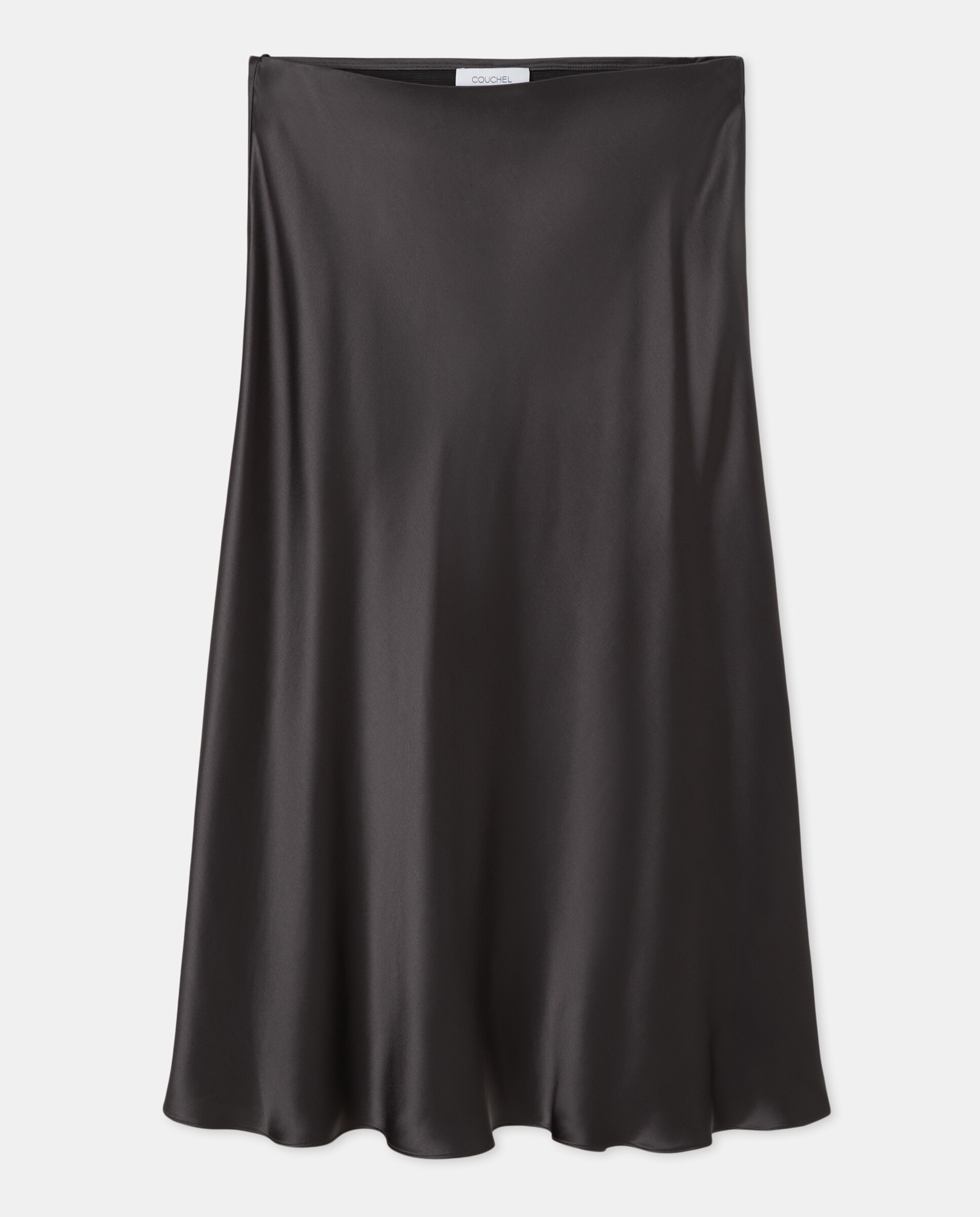 Saia Comprida Acetinada Preto-4