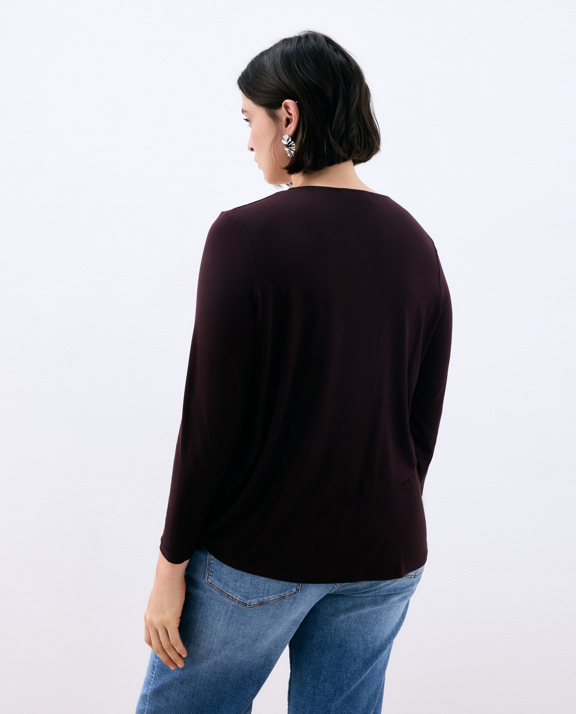 Camisola de Manga Comprida Lisa 290 Bordeaux-3