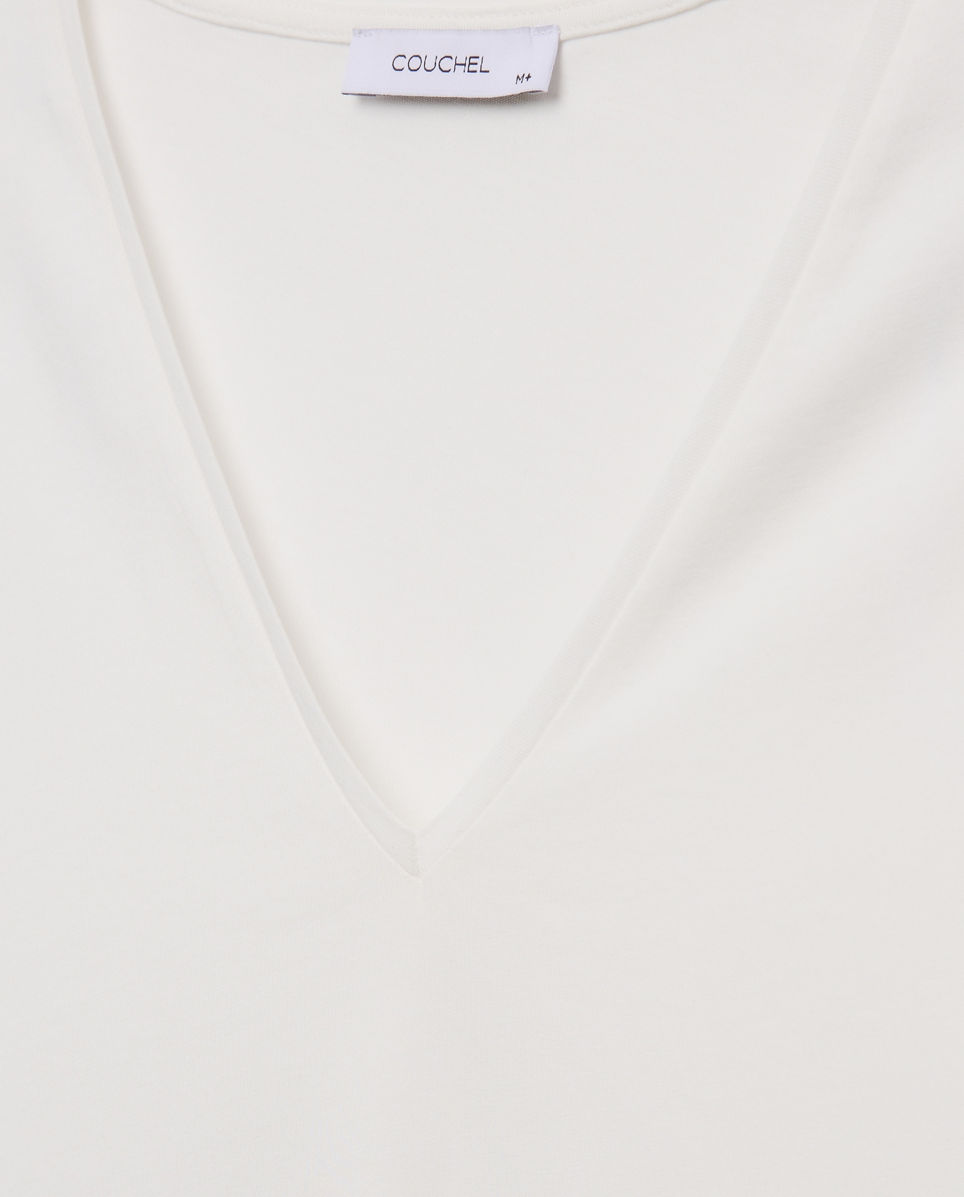 Camiseta de mujer de manga larga con cuello pico - Couchel - 120 Crudo 120 Crudo-5