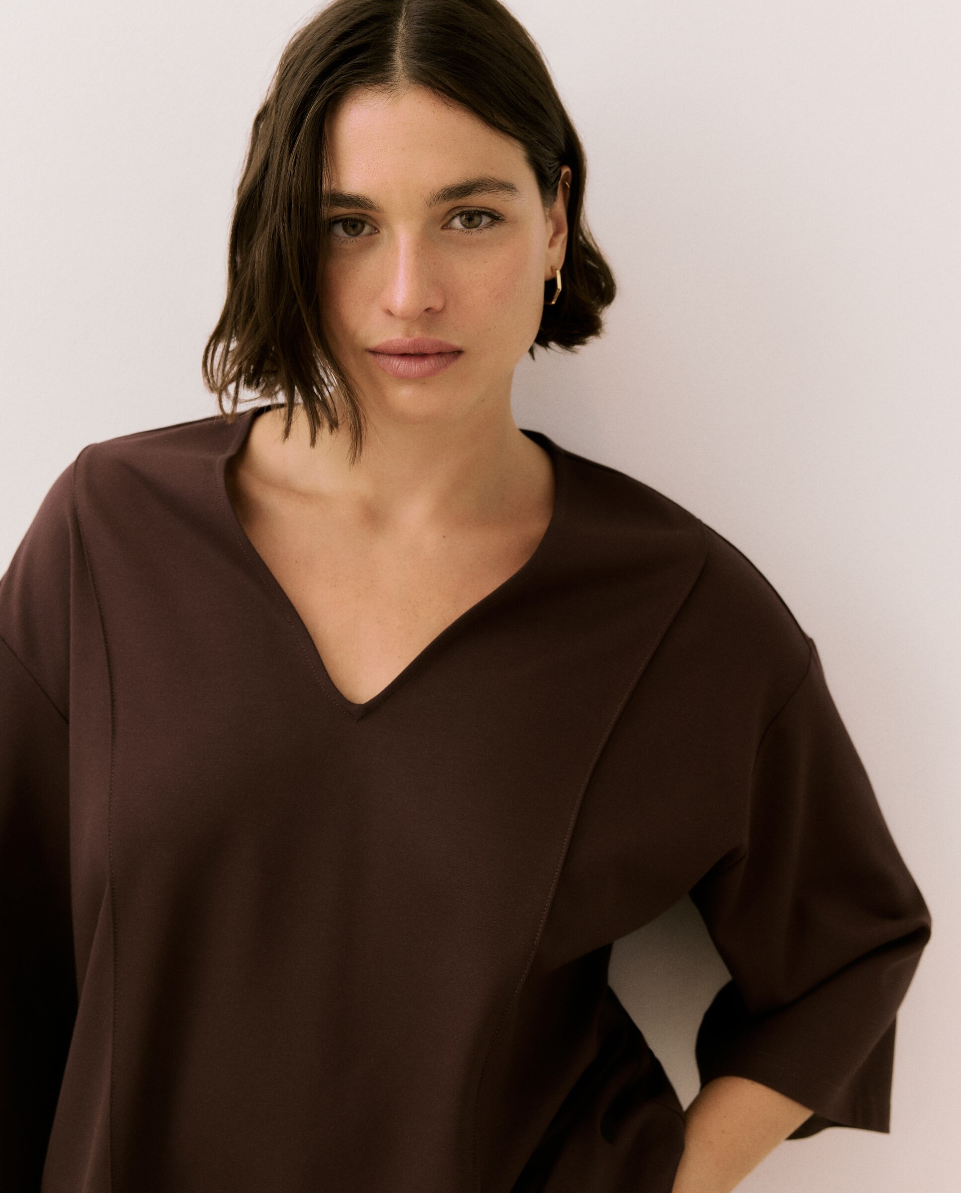 Imagem 0 de Camisola de Malha Roma com Decote em Bico