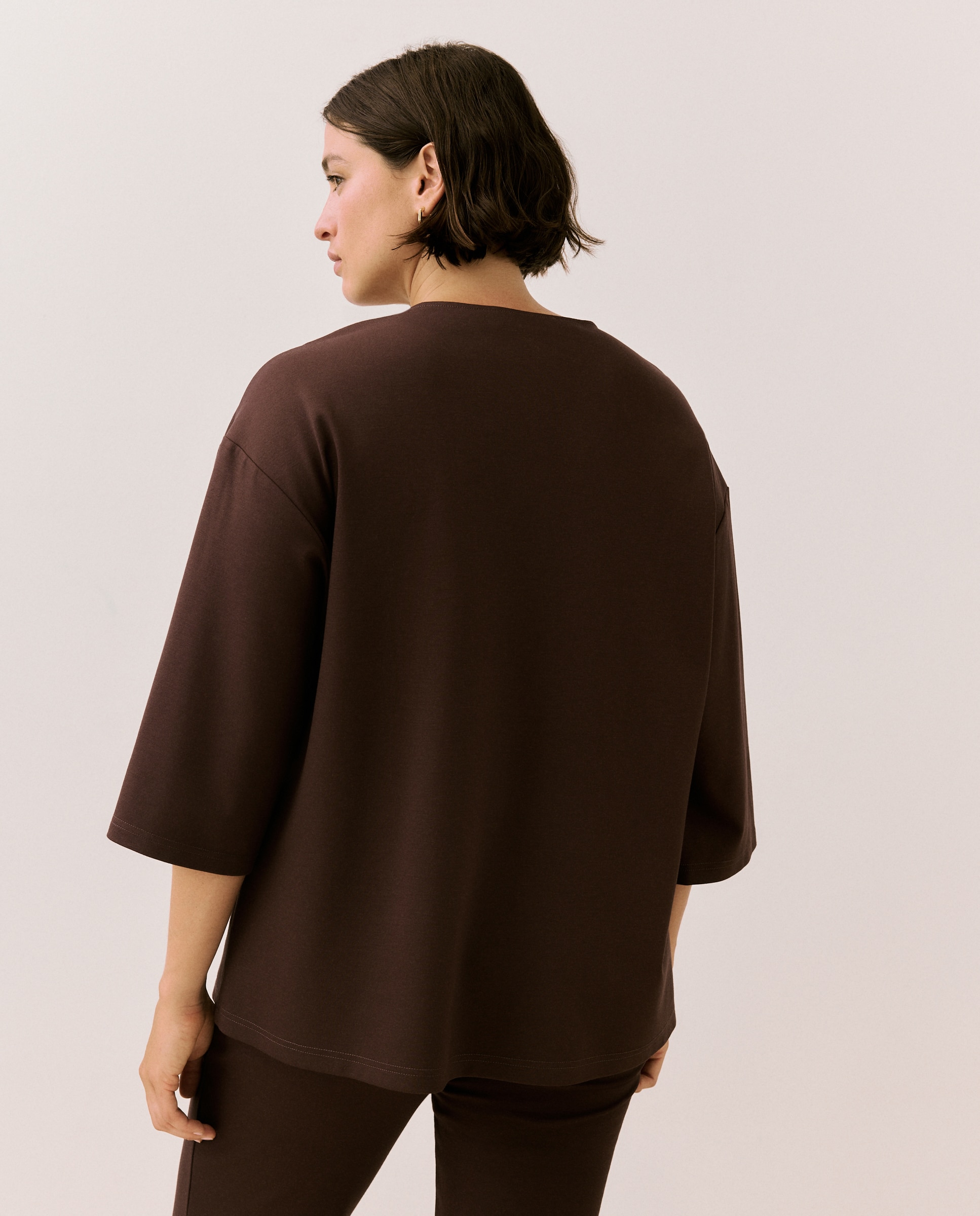 Camisola de Malha Roma com Decote em Bico Bordeaux-3