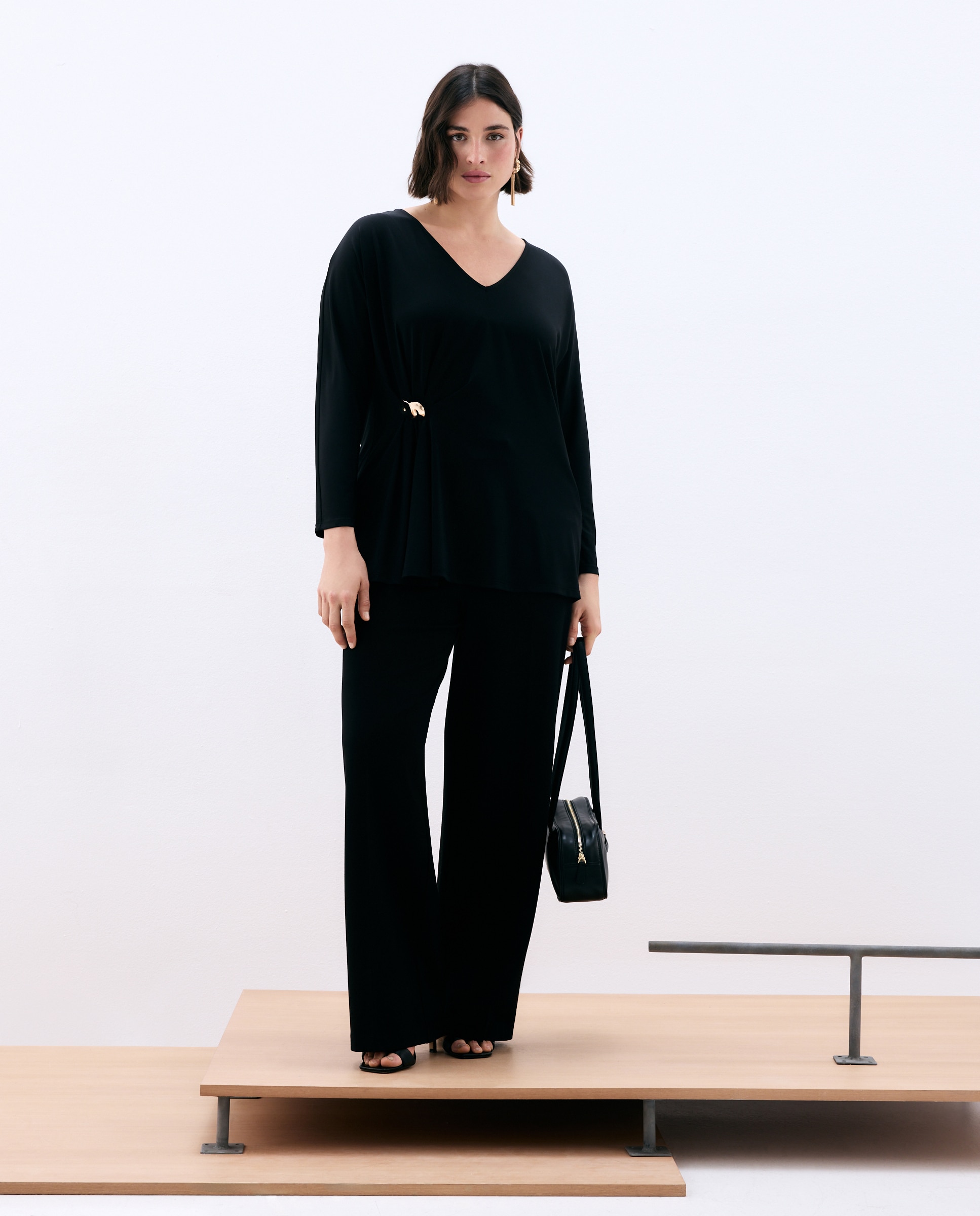 T-shirt estampada de mulher Preto-1