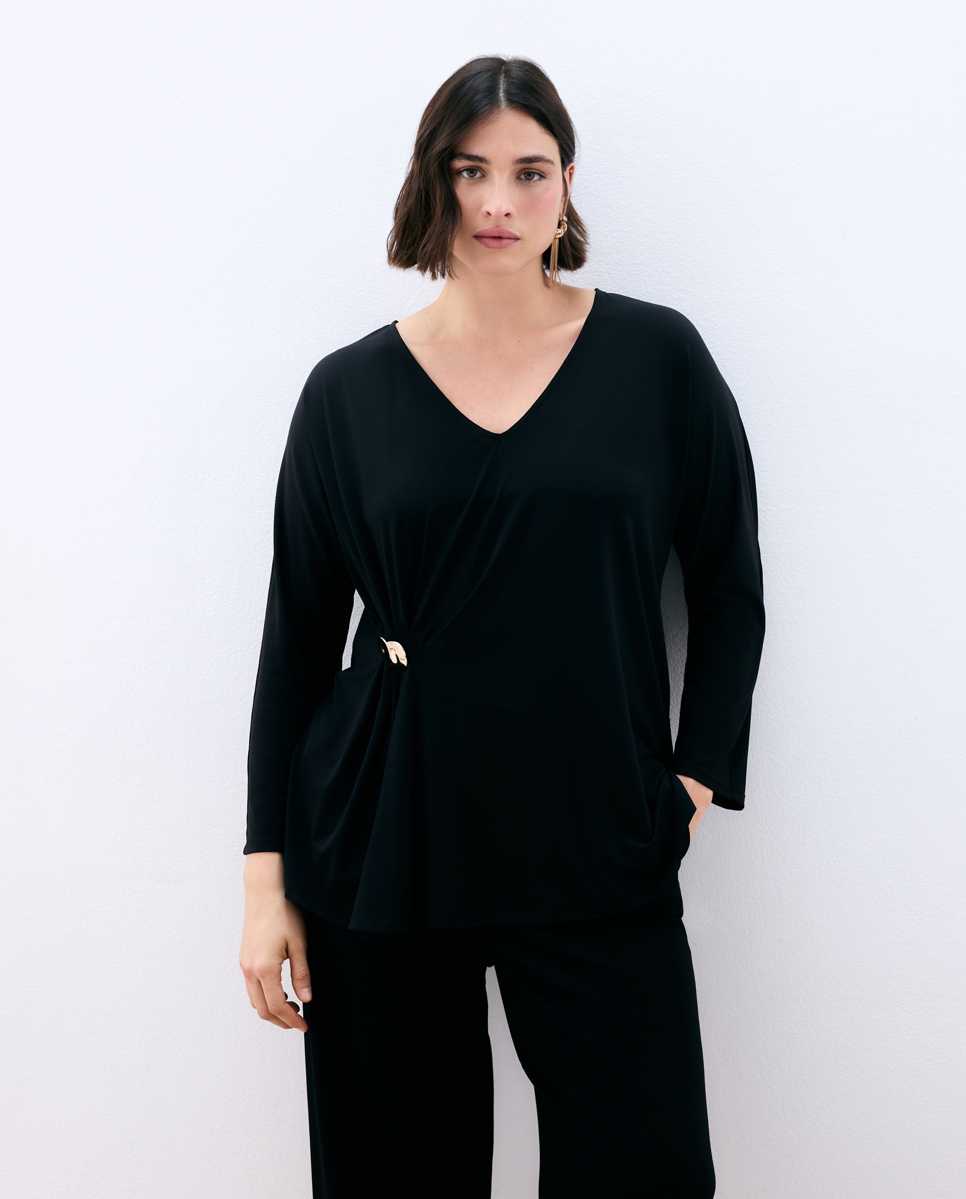 T-shirt estampada de mulher Preto-2