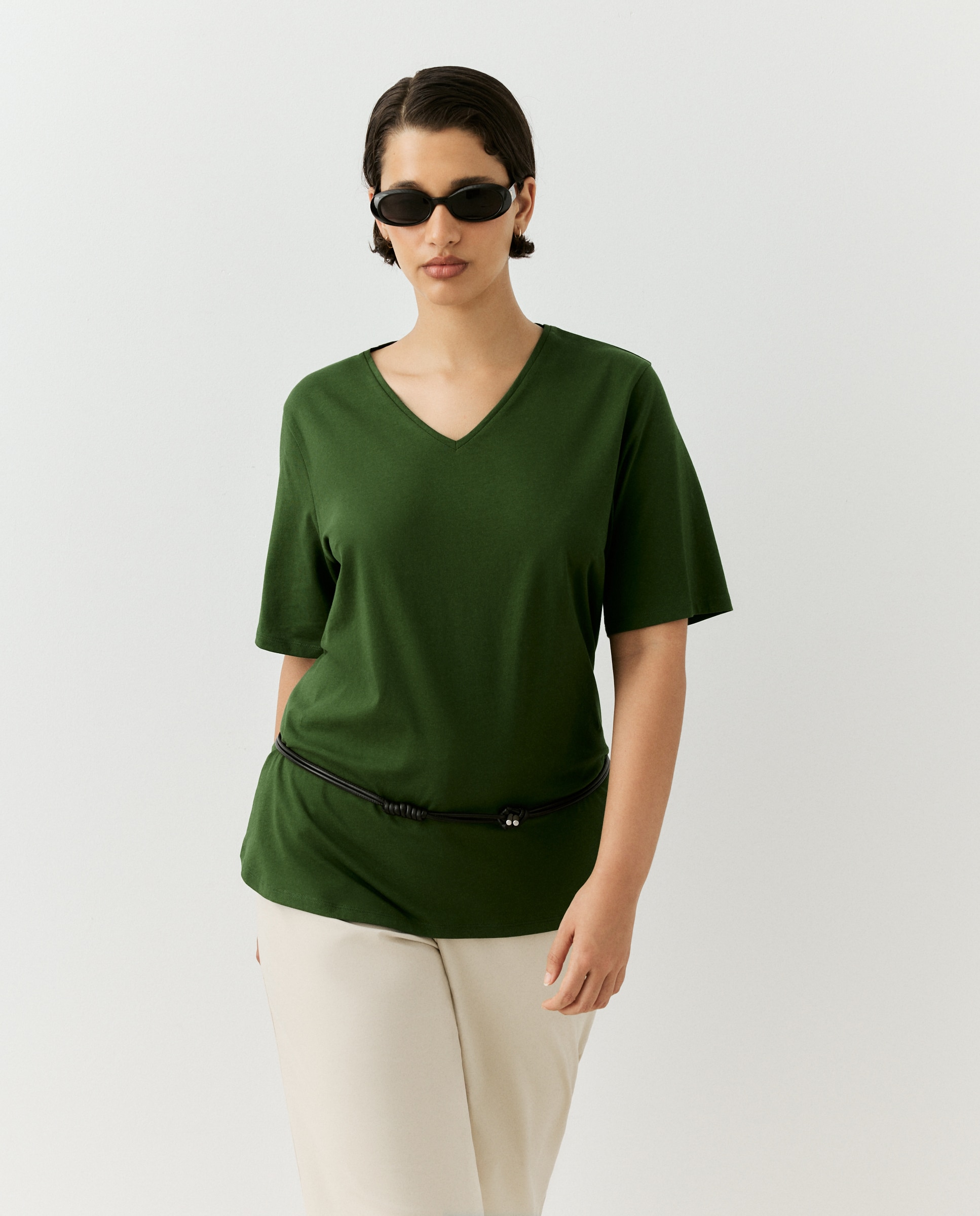 T-shirt Lisa com Manga Curta Verde-2