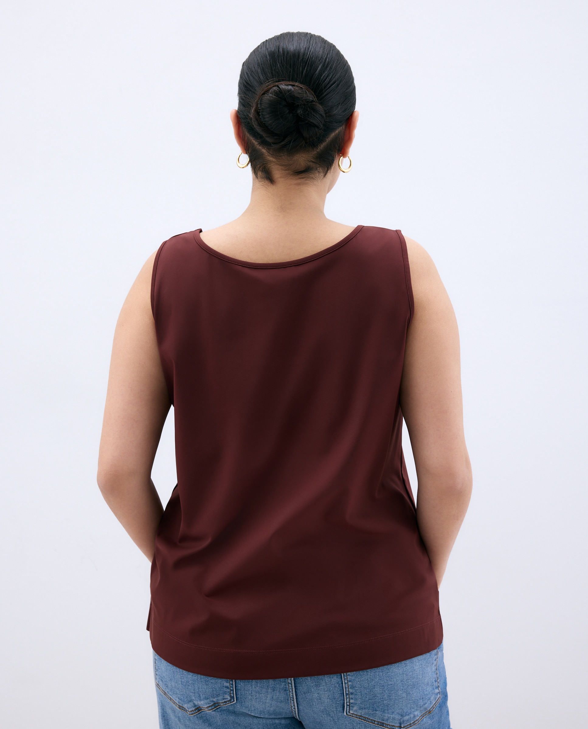 T-shirt Cred sem Mangas Bordeaux-3