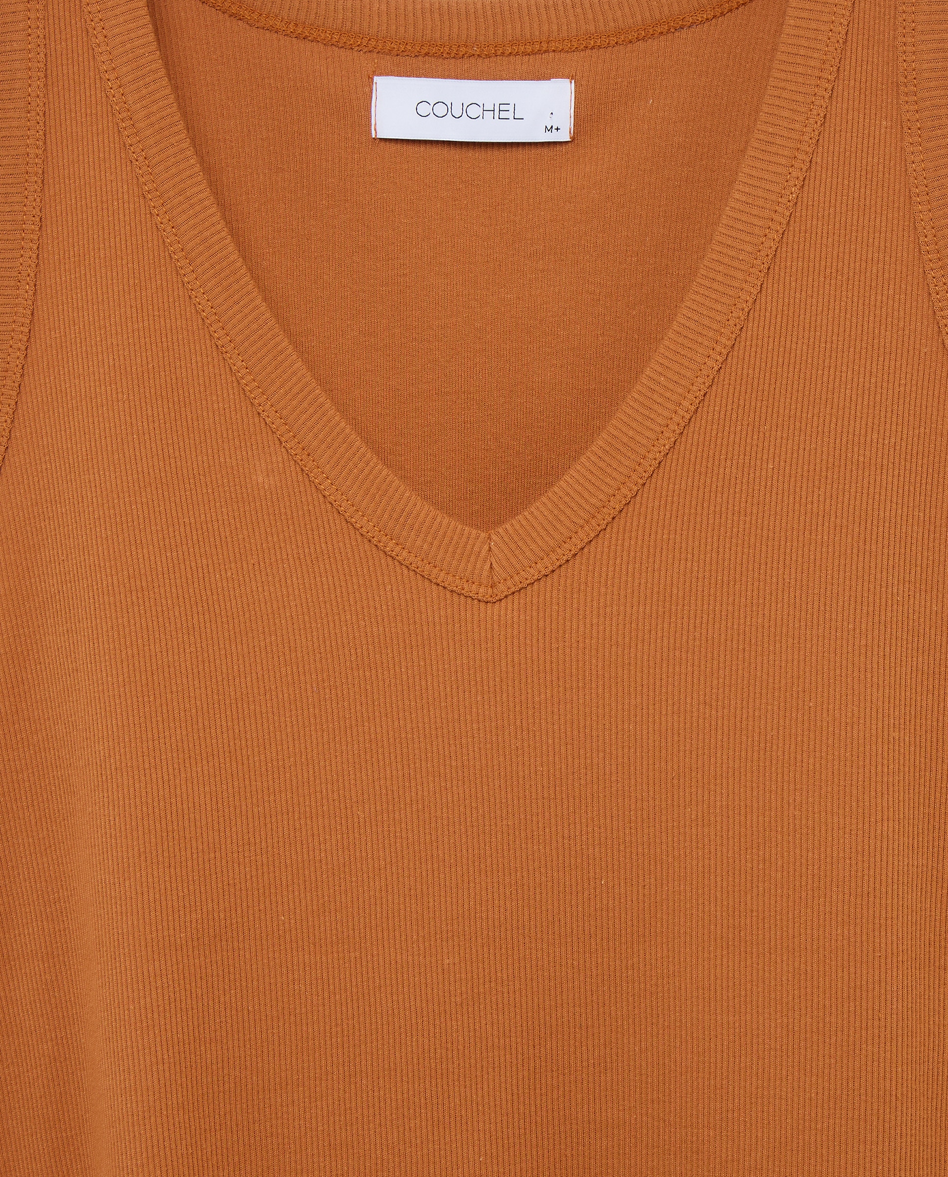 T-shirt sem Mangas com Decote em Bico Abóbora-5