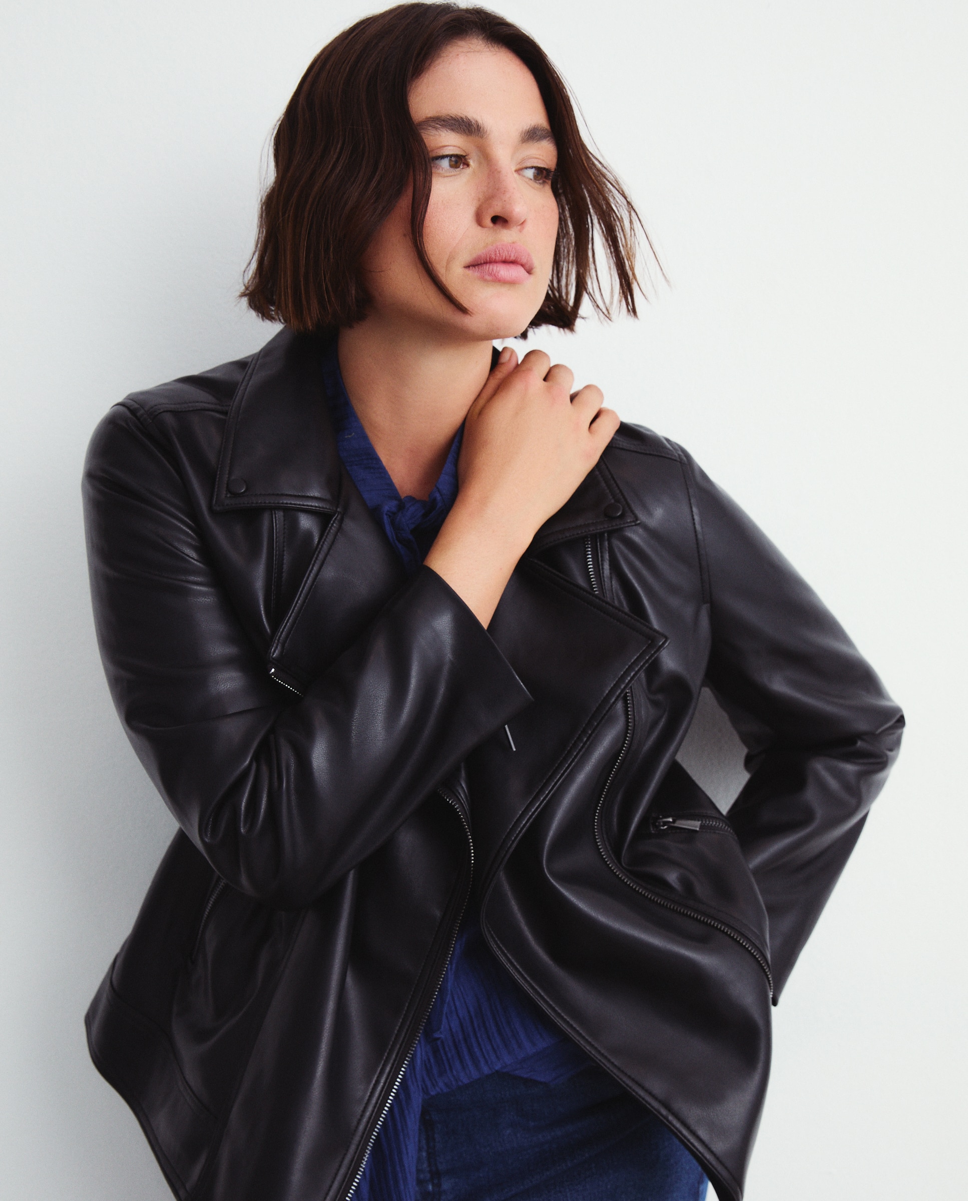 Imagem 0 de Blusão Biker com Efeito de Pele