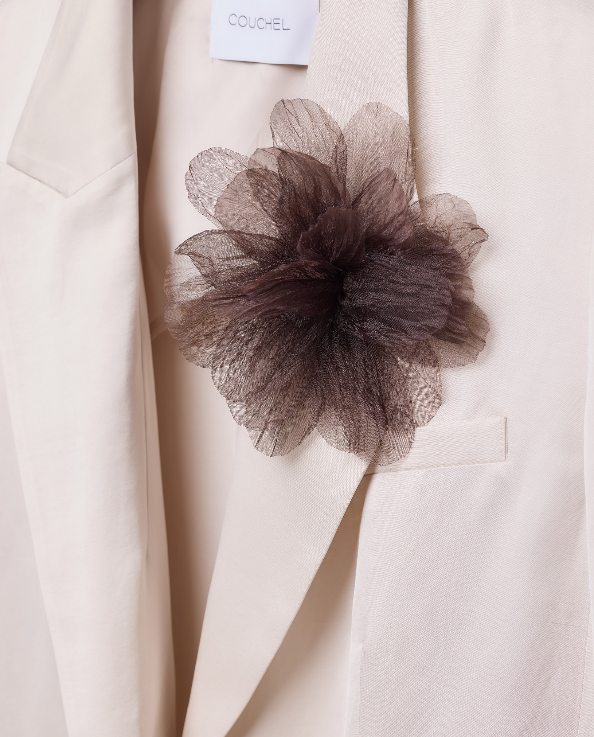 Blazer Acetinado com Flor 130 Marfim-5
