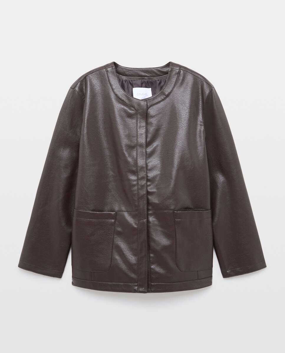 Imagen 0 de Chaqueta de mujer con efecto piel Marrón