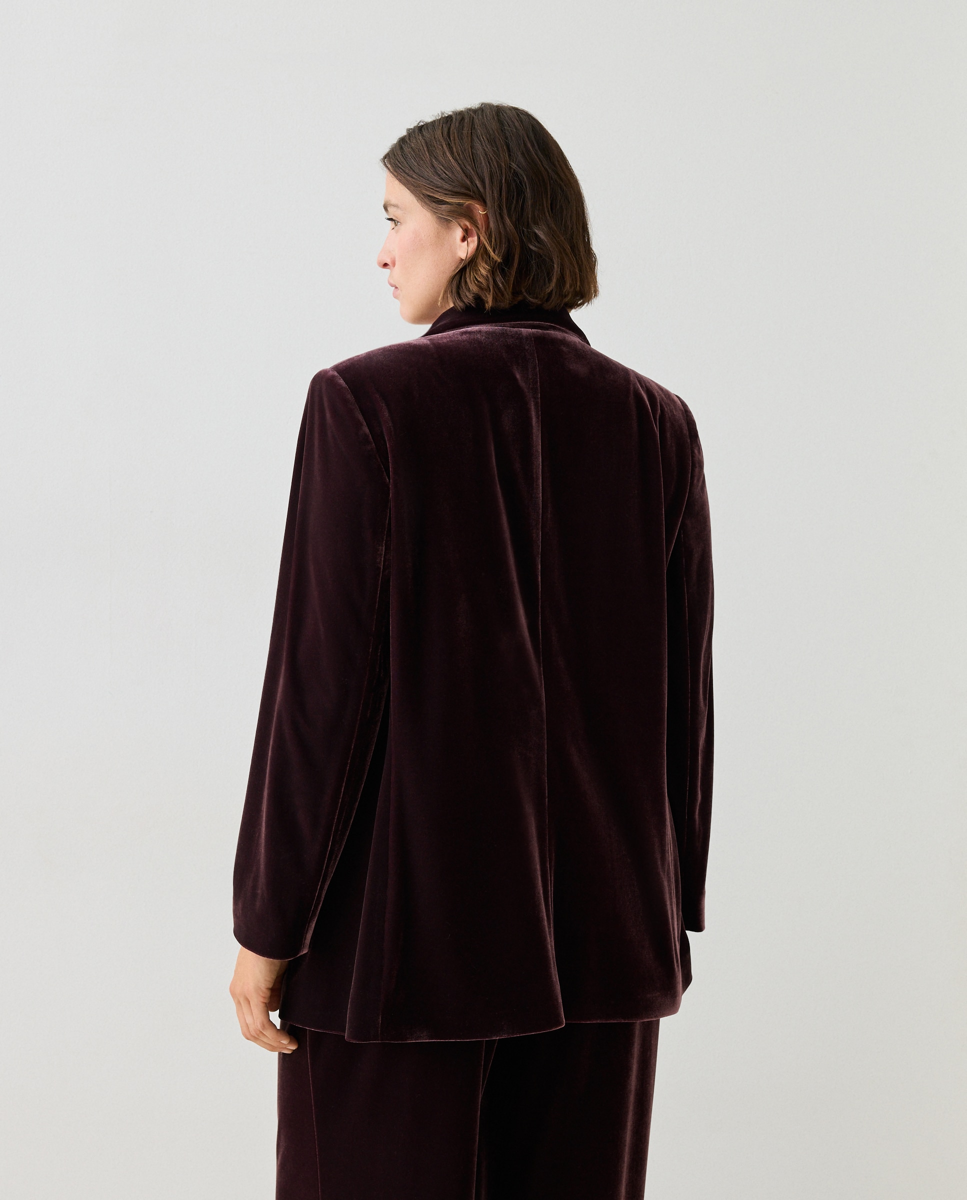 Blazer de mujer de terciopelo - Couchel - Burdeos Burdeos-3
