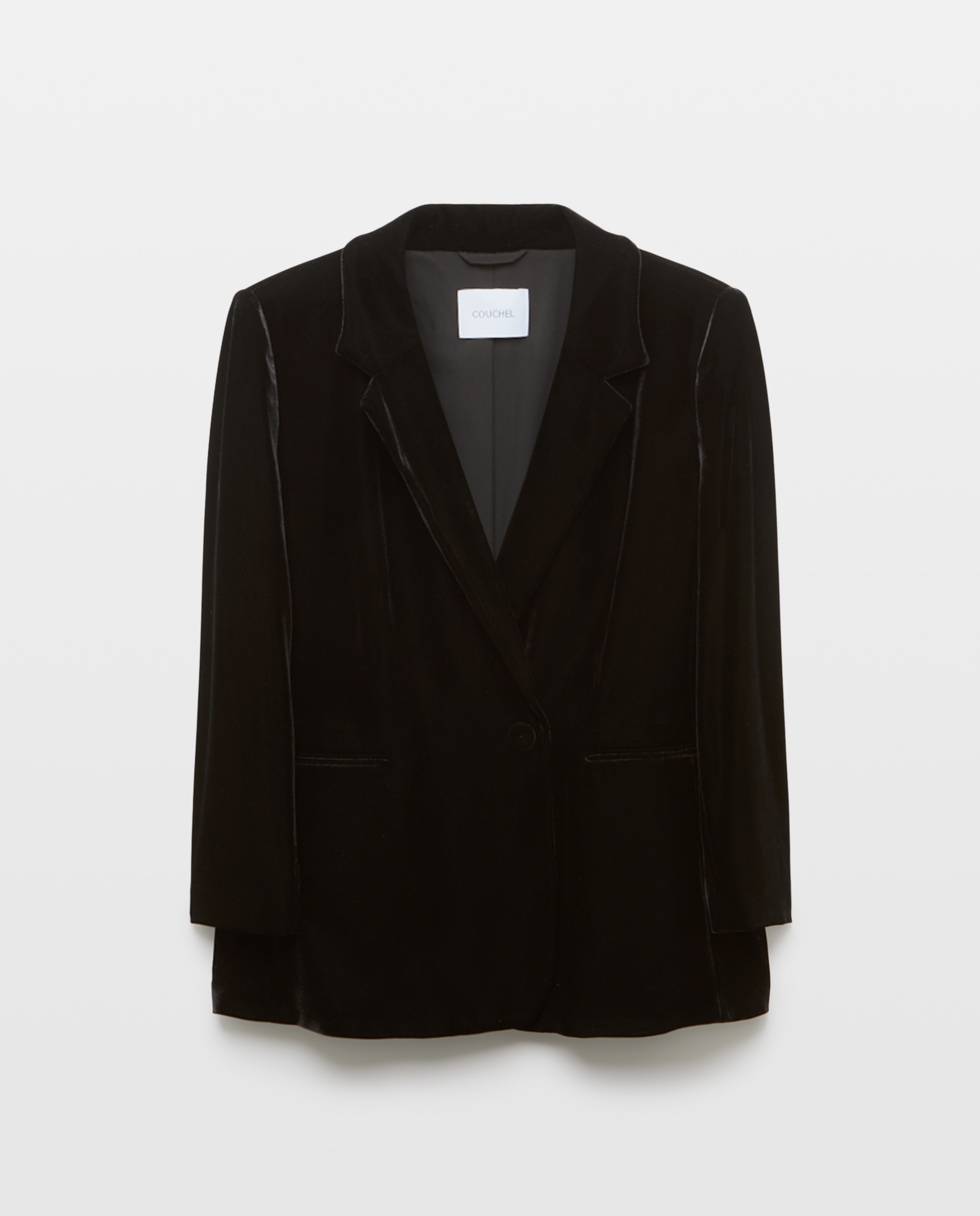 Blazer de mujer de terciopelo - Couchel - Negro Negro-4